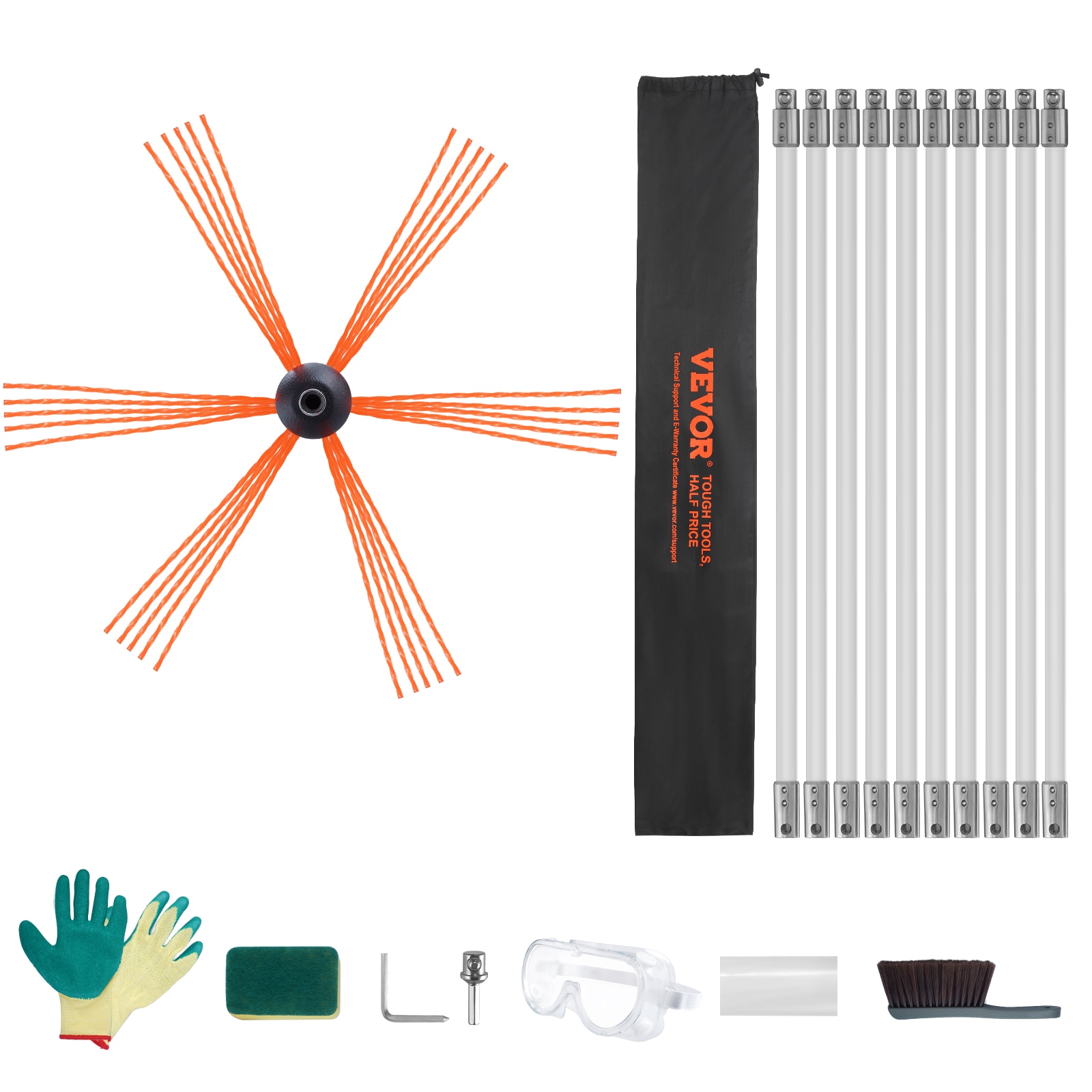 VEVOR 8.7-Inches Rectangular Polypropylene Chimney Brush #YCS33YC1PCS1U8REHV0