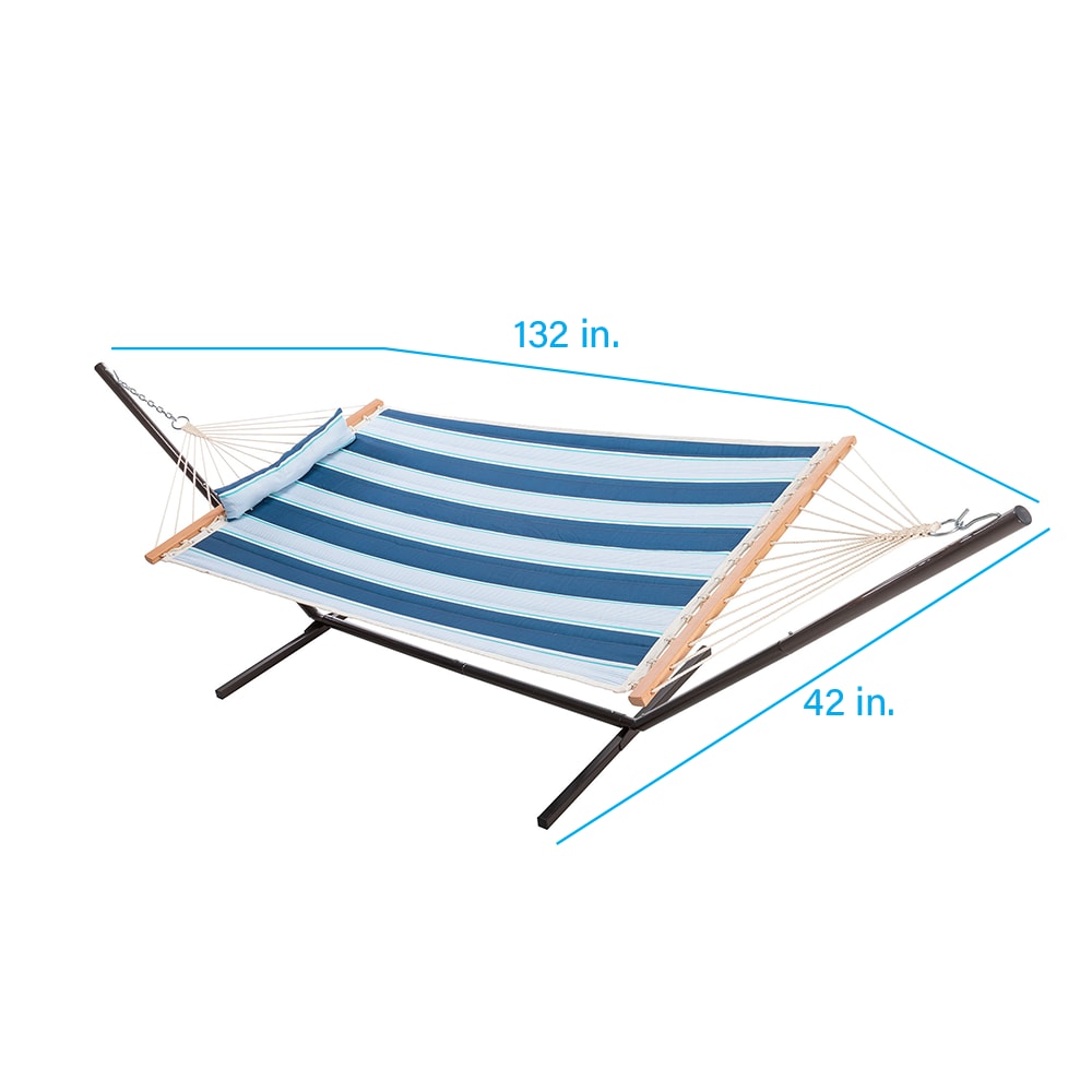 Style Selections Lexington Stripe Ocean Blue Quilted Hammock with