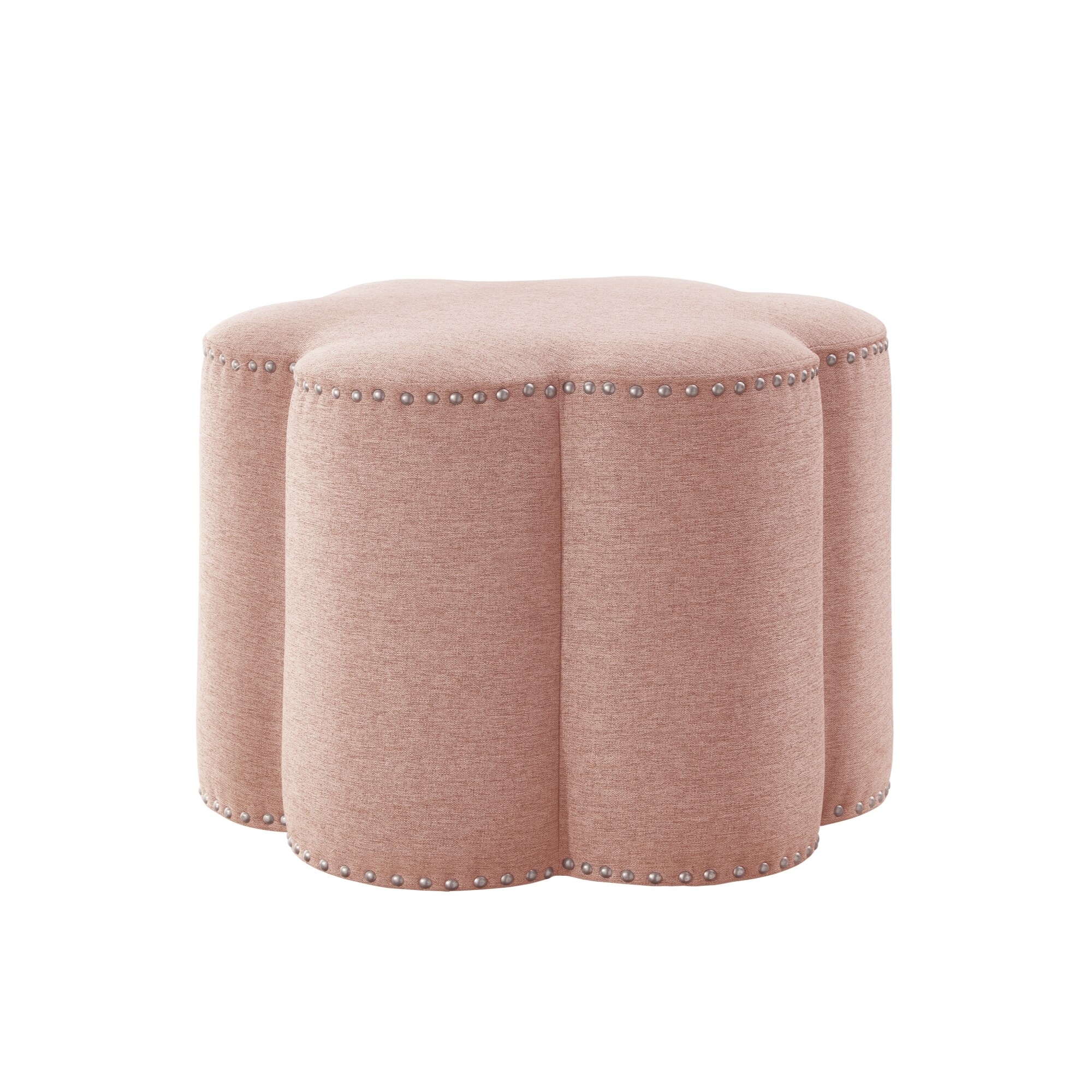 Rustic Manor SON237-03PK-LS Bronx Old World/Vintage Pink Abstract Ottoman
