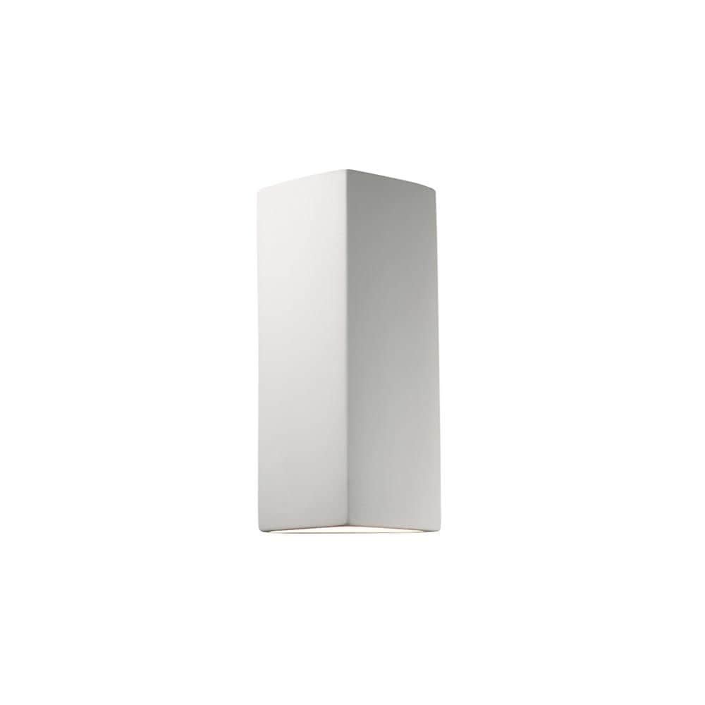 Justice Design Group CER-5145-BIS Ambiance 7-in W 2 -Light White Transitional Wall Sconce