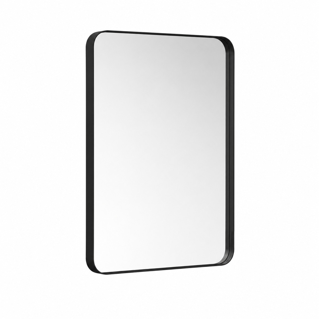Aoibox  Matte Black Aluminum Framed Bathroom Vanity Mirror 20 x 16 Inch Farmhouse Rectangle Wall Mirror