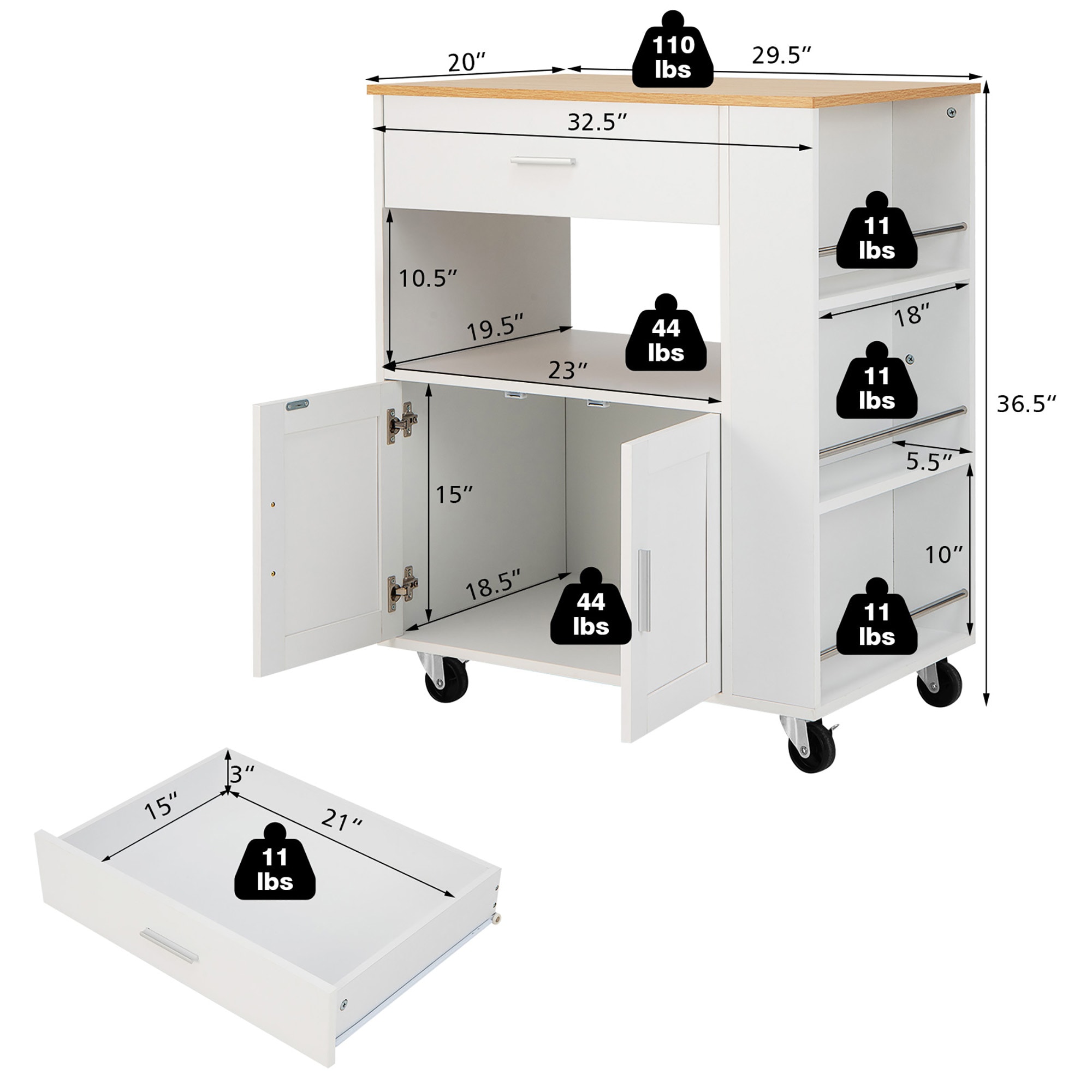 Goplus LWS00272 Kitchen-Furniture - View #2