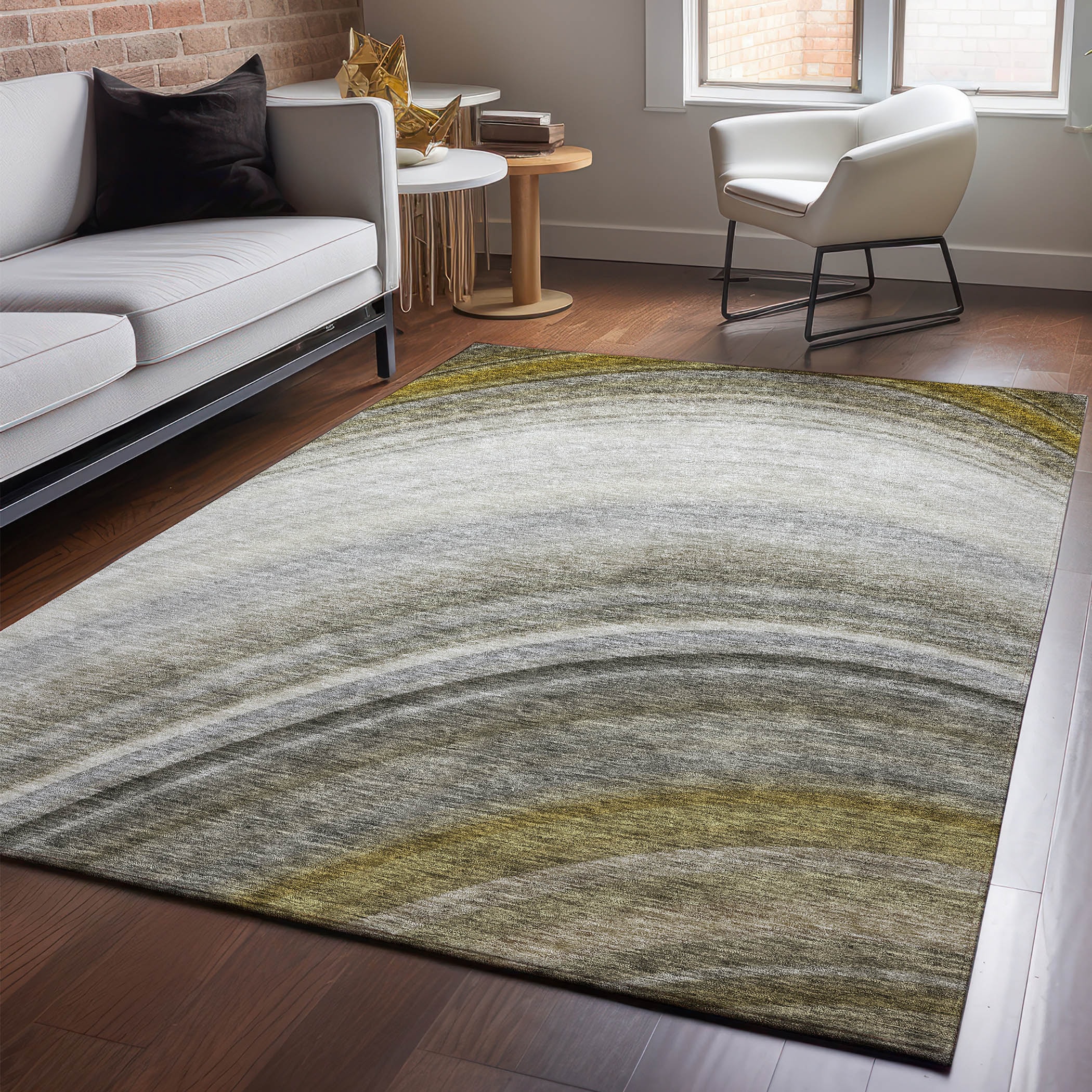 Addison Rugs AMF584TP5X8 Mayfield AMF584TP 5 x 7 (ft) Loomed Polyester Taupe Rectangular Indoor Geometric Machine washable Area rug