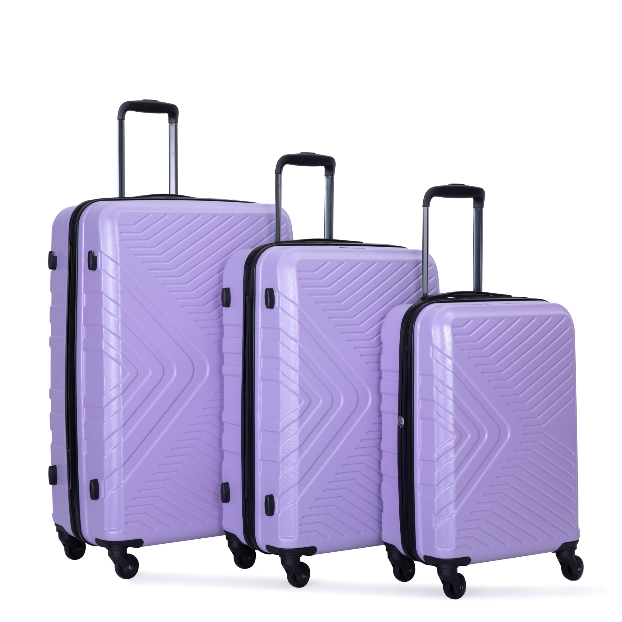 SINOFURN SYD9400018PP 19.9x11.3x29.8 Purple Plastic Hardshell Suitcase set 3 -Bag