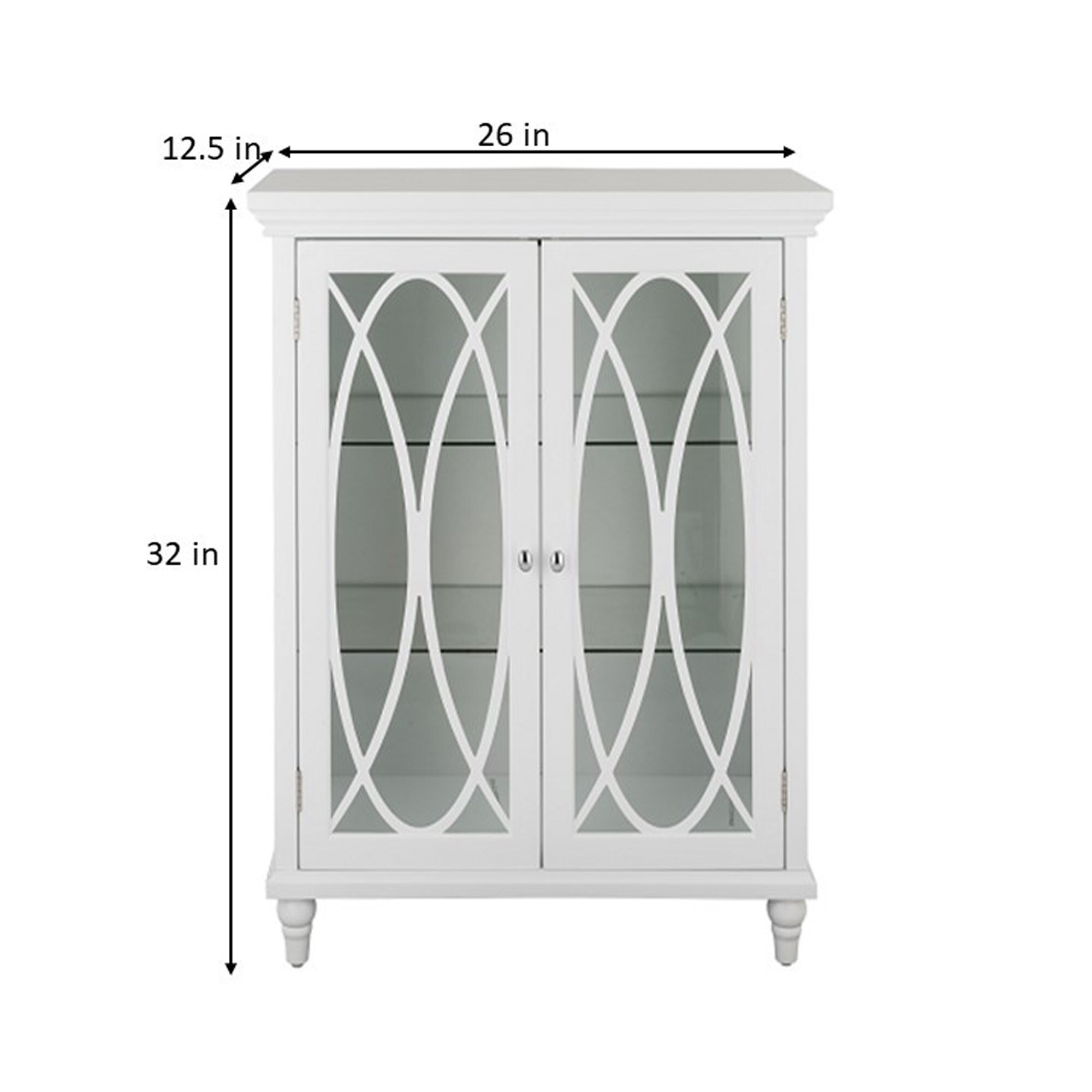 Elegant Home Fashions Delaney 1-Door Linen Cabinet, White