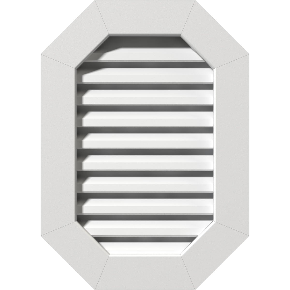 Ekena Millwork GVPOV14X2601FUN 14-Inches x 26-Inches Off-white Octagon PVC Gable Louver Vent