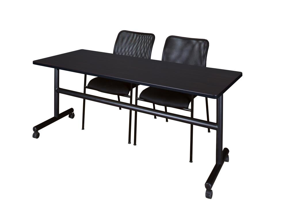 Regency MKFT7224MW75BK Training Brown 4-Person Training Table (72-in W x 29-in H)