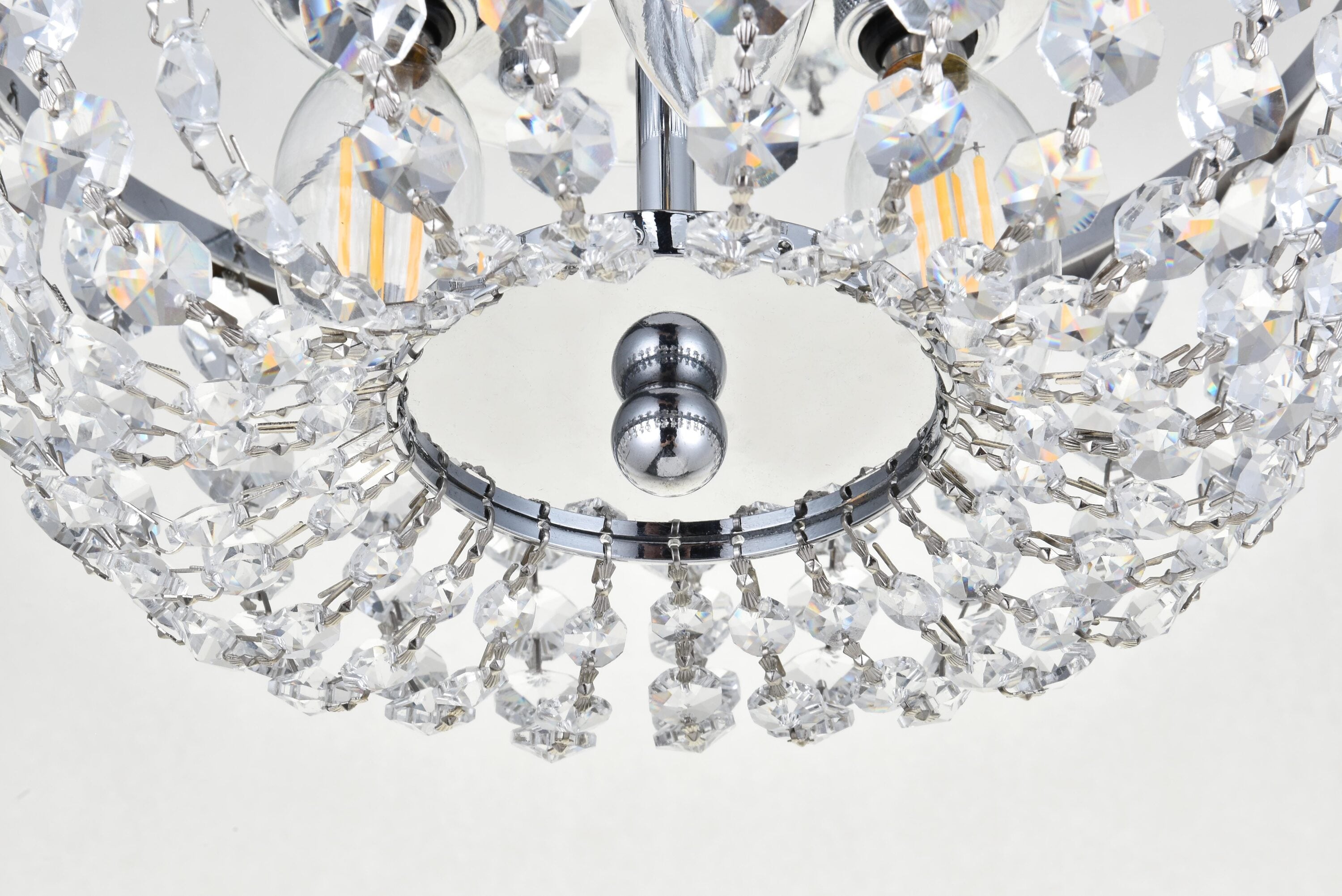 Cora 10 Inch Chrome Flush Mount with Clear Crystal Trim