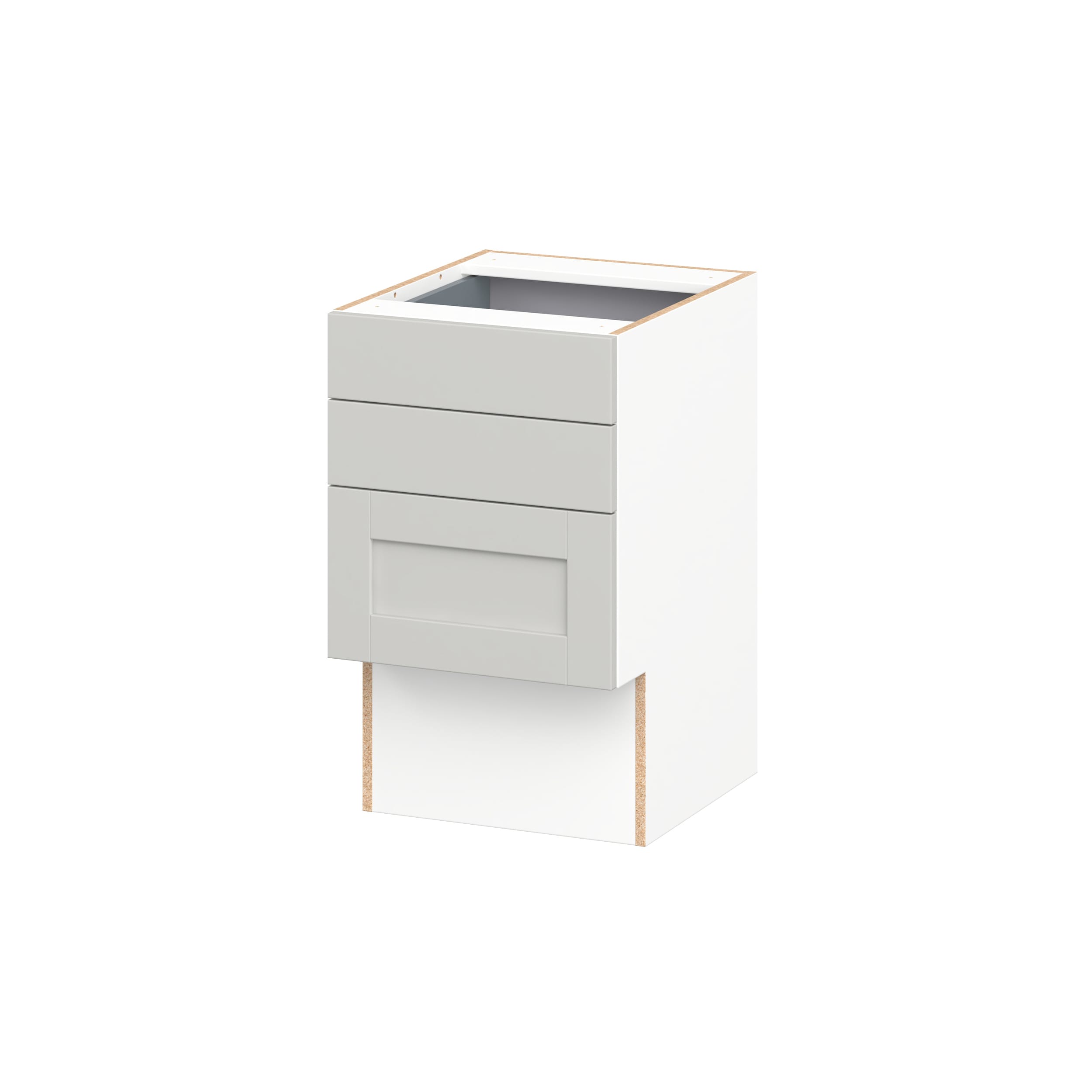 Hugo&Borg DSV3D18ADA-CH Charlesberg 18-in W x 30-in H x 21.83-in D Light Gray 3 -Drawers Drawer Base Fully assembled Cabinet Recessed Panel Shaker