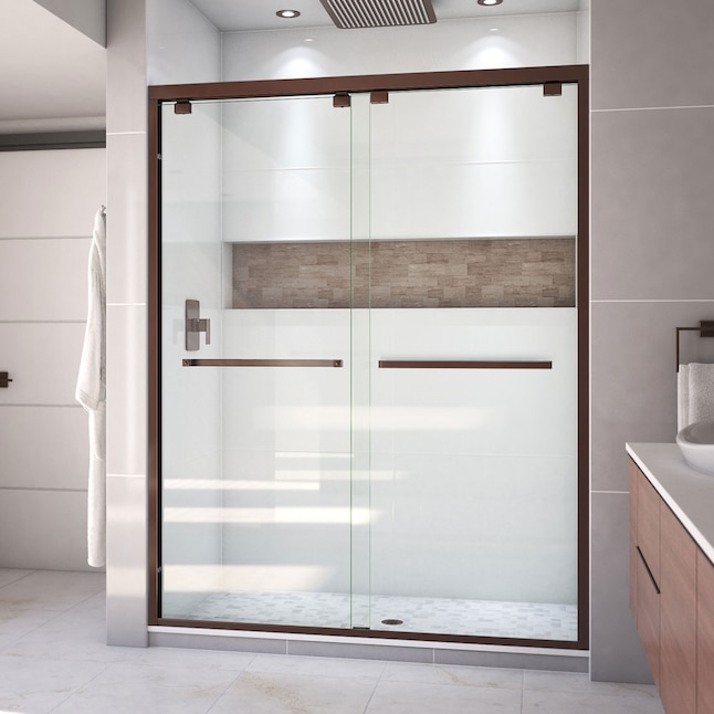 Oil Rubbed Bronze Alcove Shower Door, 60 Inch Sliding Glass Door
