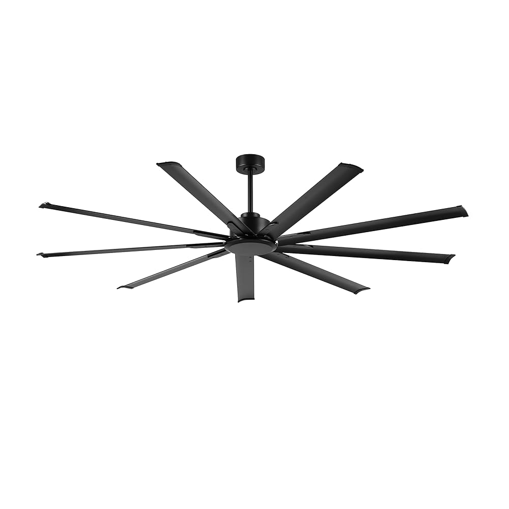 MLIAN 96 black with BLACK Blades Ceiling Fan Without Light 9 -Blade