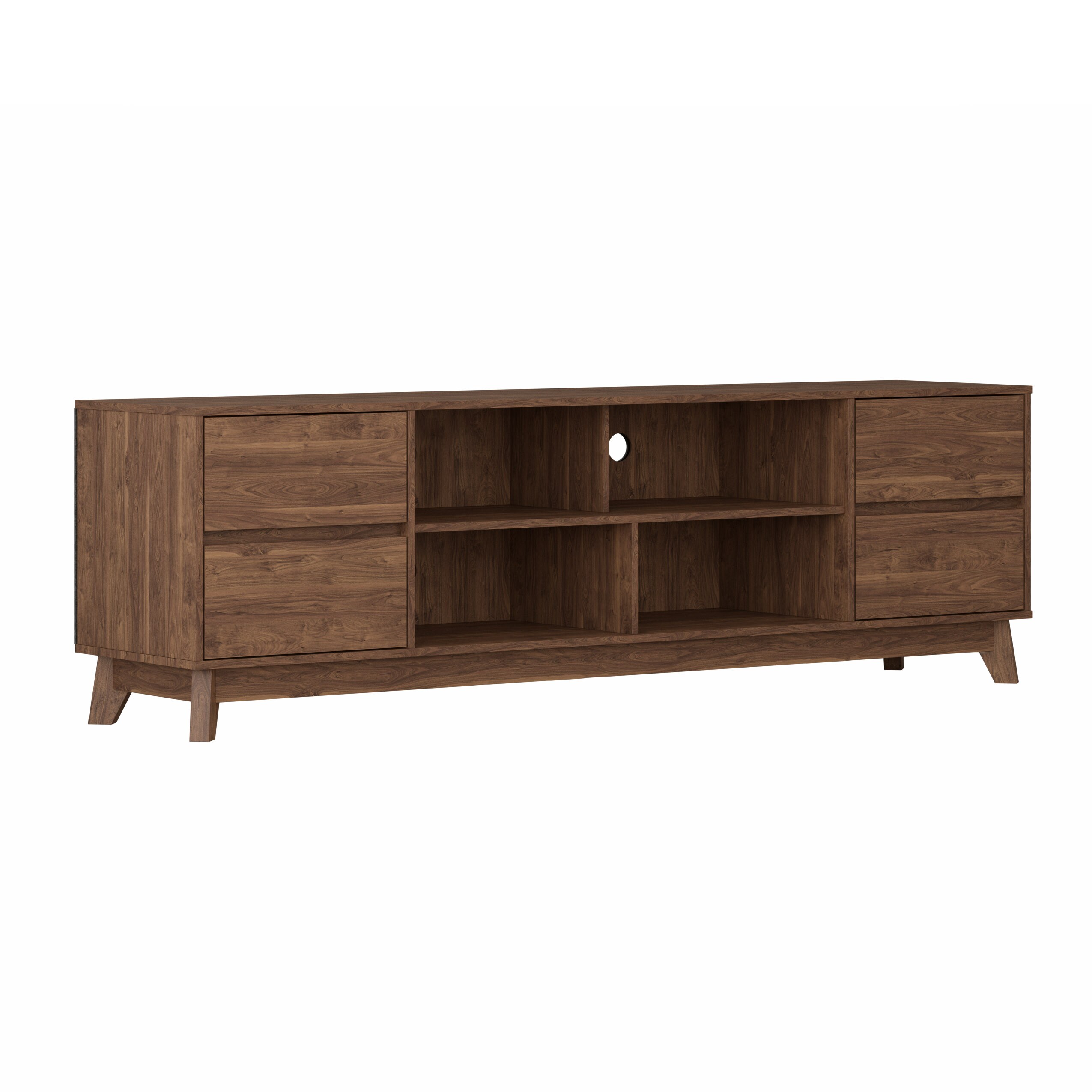 CorLiving Hollywood Modern/Contemporary Brown Wood Grain Tv Stand ...