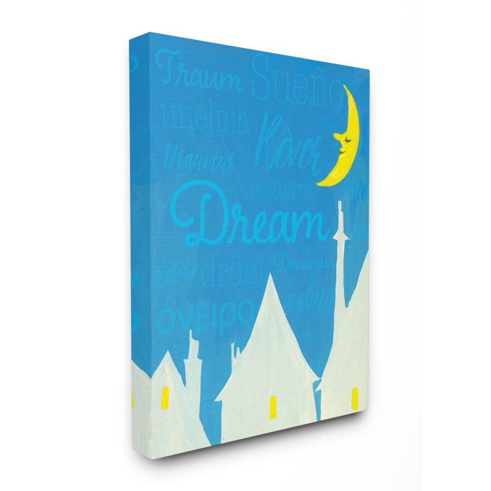 Stupell Industries BRP-2524-CN-30X40 Dream Home Moon Blue Kids Nursery Painting The Saturday Evening Post 40-in H x 30-in W Abstract Print on Canvas