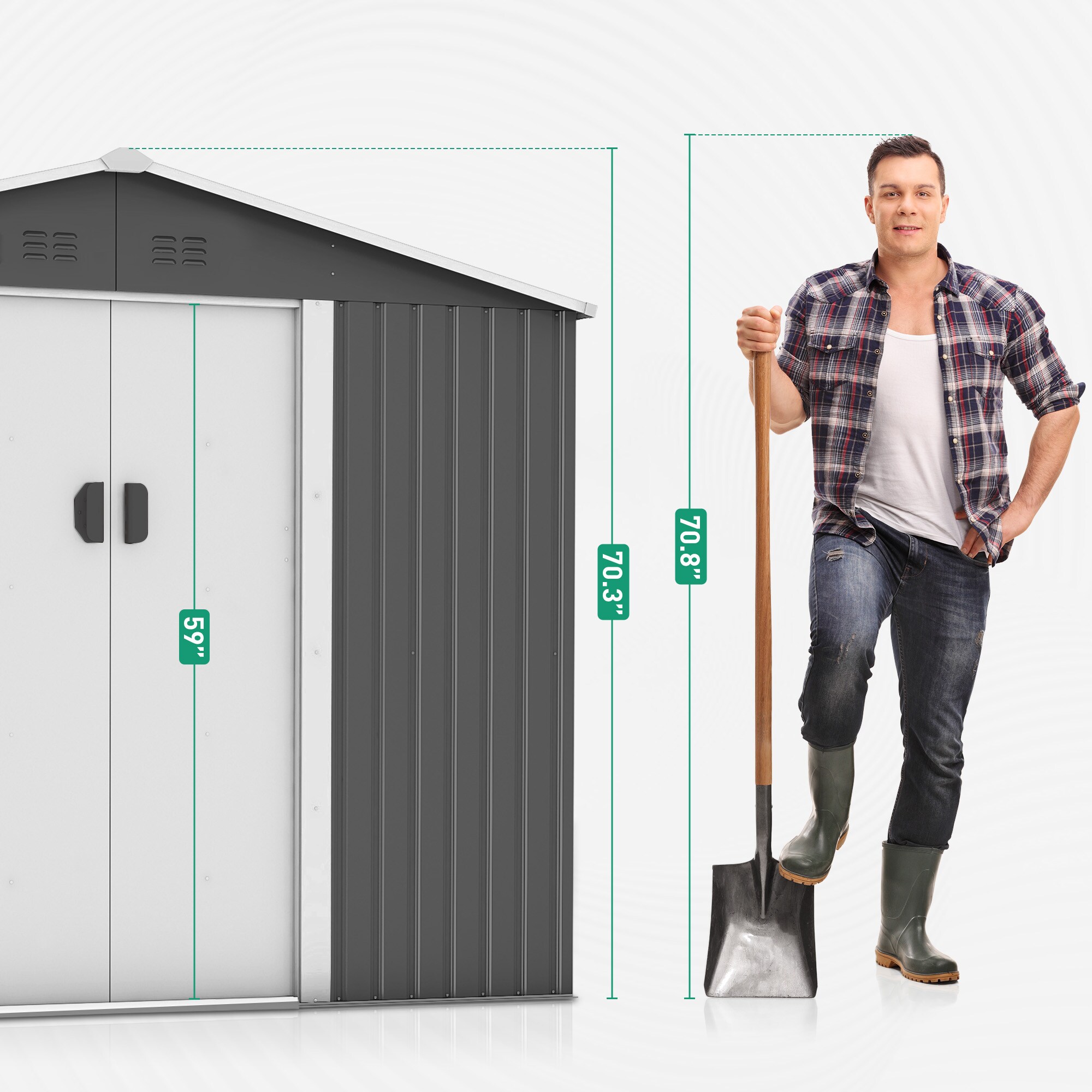 Jaxpety HG61H1324-L01 Metal-Storage-Buildings-Sheds - View #6
