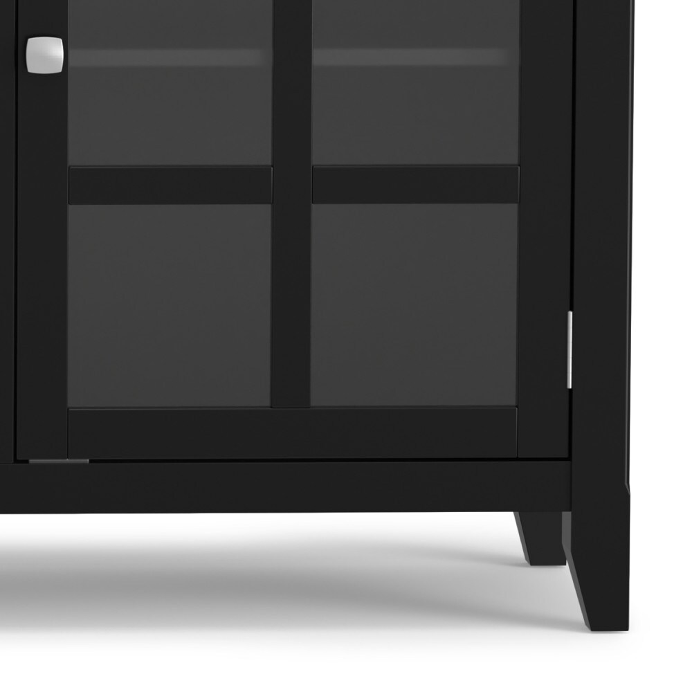 Acadian Black Solid Wood Storage Cabinet with Adjustable Shelves