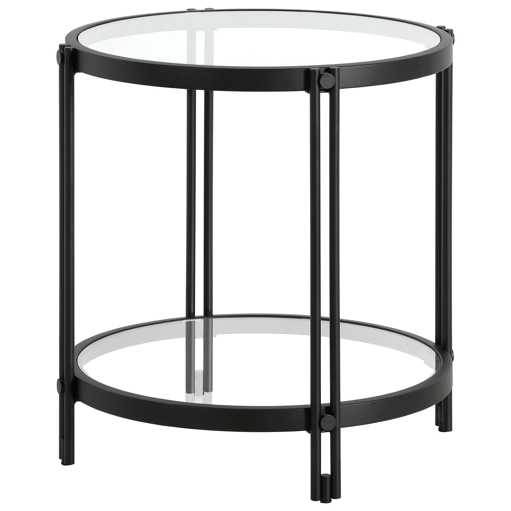 Hailey Home ST1827 22-Inches W x 22-Inches H Blackened Bronze Glass Rectangular Modern End Table Assembly Required