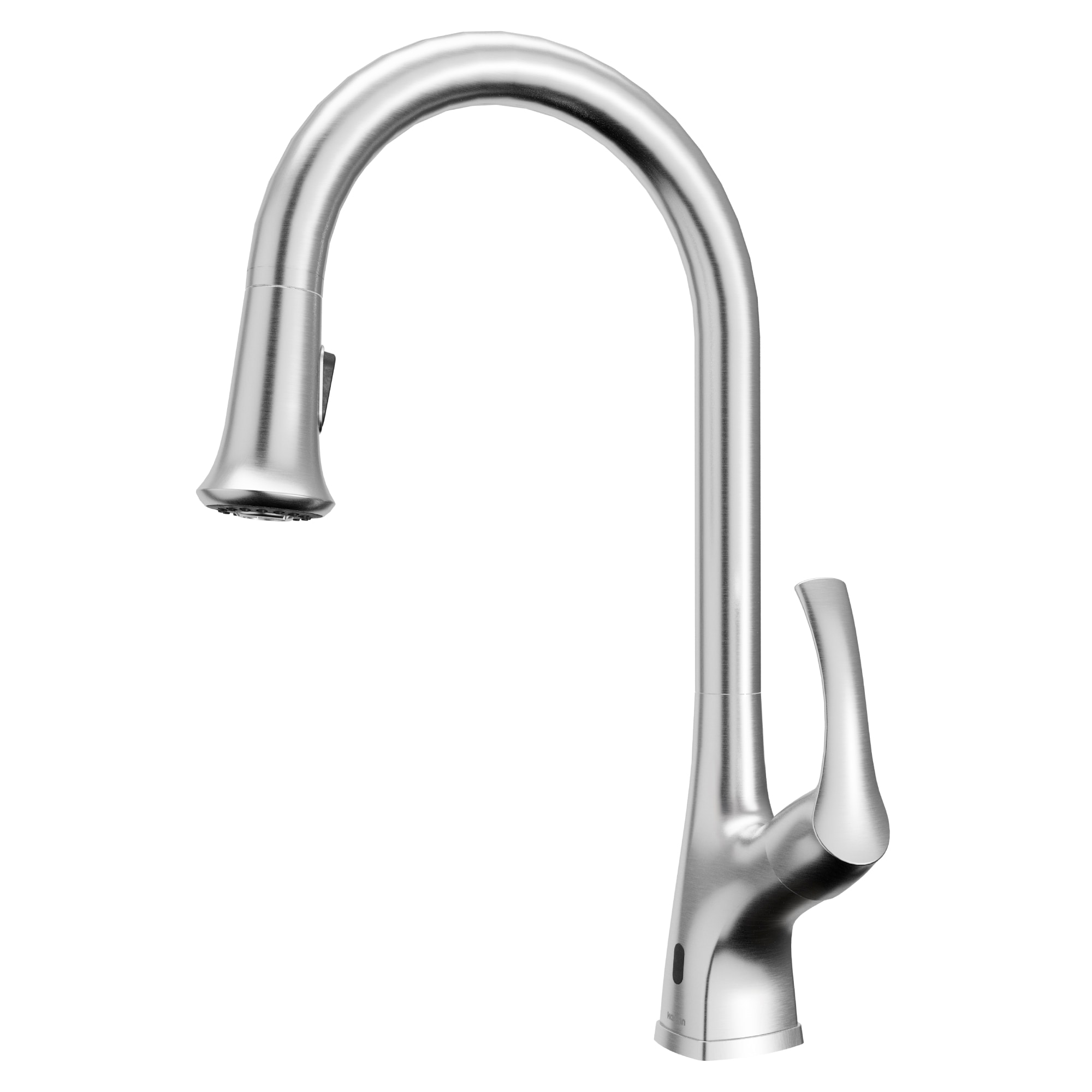 Karran KKF375SS Stainless Steel Single Handle Deck-mount Touchless Pull-down Kitchen Faucet with Sprayer