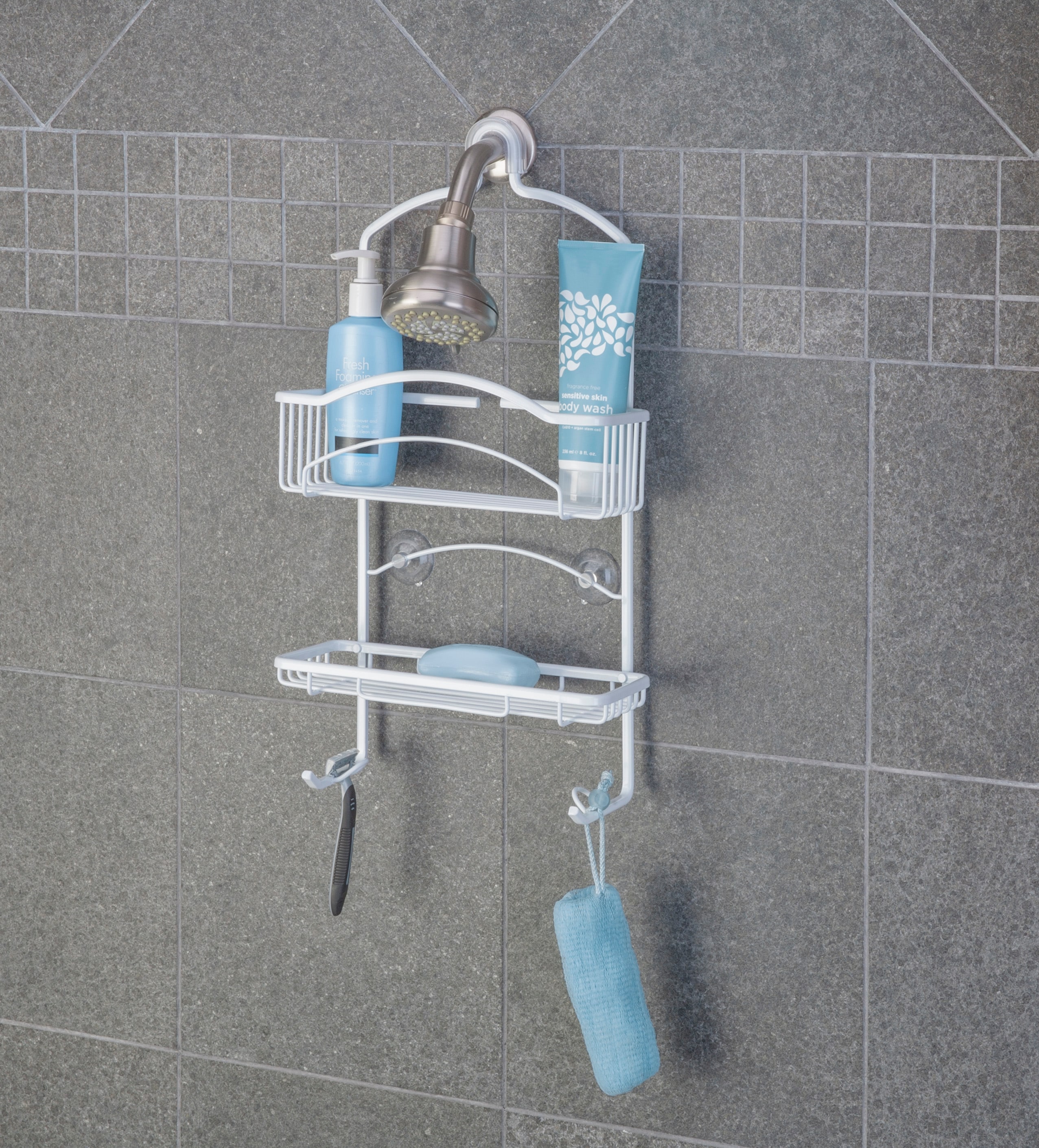 Bath Bliss Grey Plastic 1-Shelf Bathtub Caddy 27-in x 6.69-in x 2.95-in in  the Bathtub & Shower Caddies department at