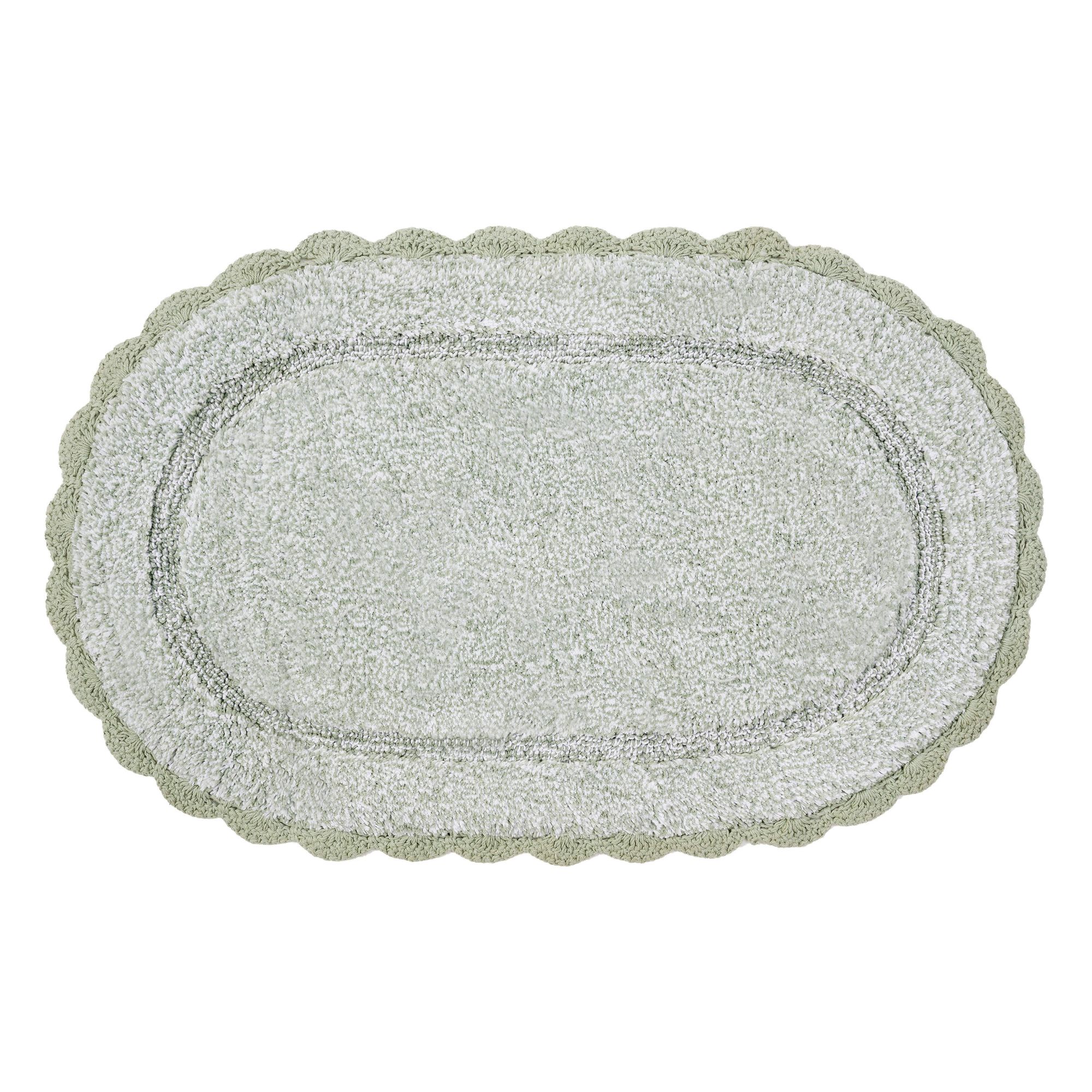 Laura Ashley  Eloise Crochet Border 21x34 Bath Mats