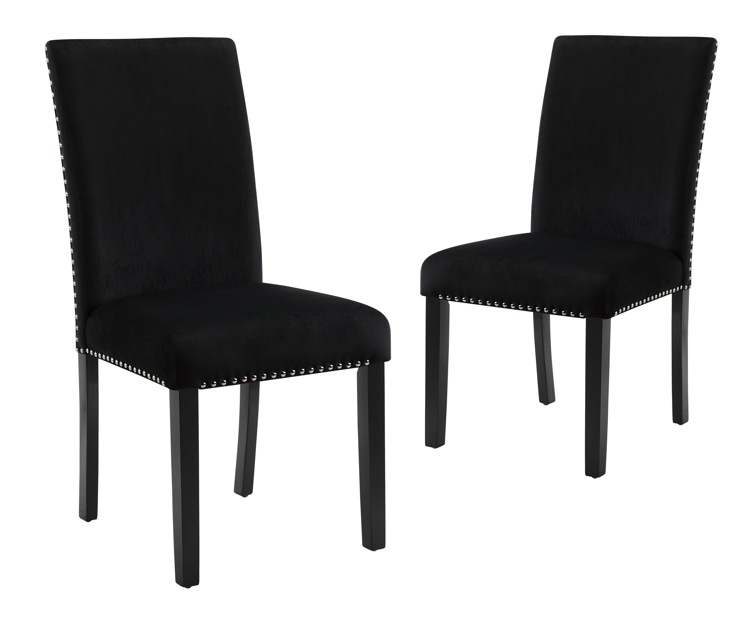 Celeste 5-Piece Black Faux Marble Dining Set with Velvet Chairs