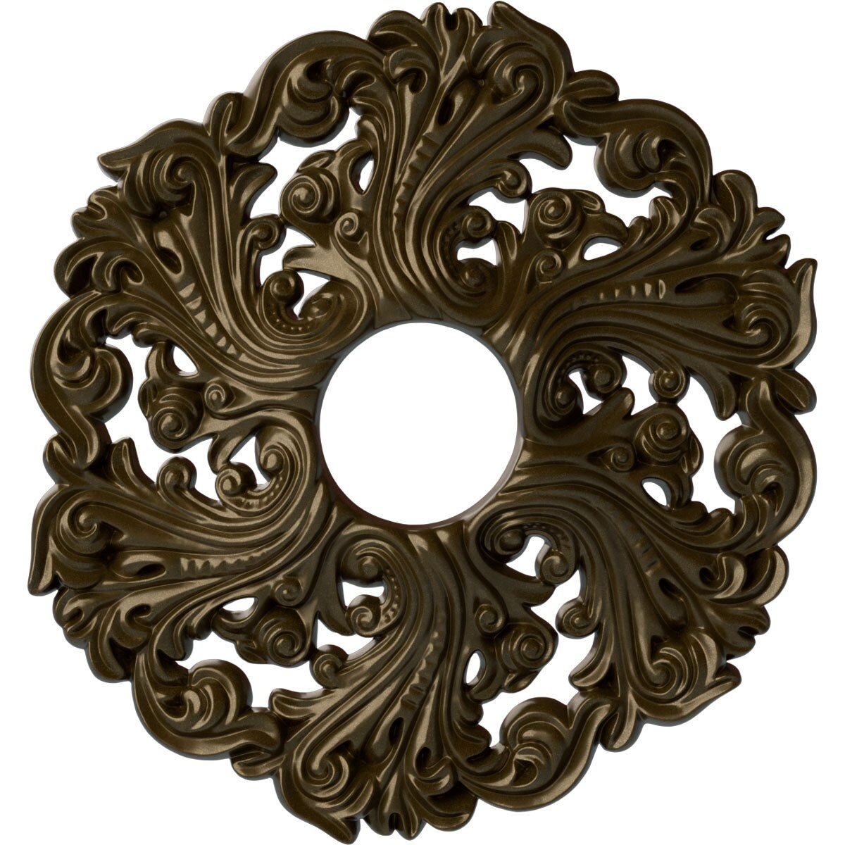 Ekena Millwork CM19ORBRS Orrington 19.625-in W x 19.625-in L Painted Brass Polyurethane Whole Ceiling Medallion
