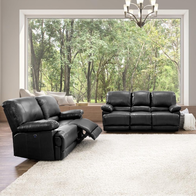 Faux Leather Black Living Room Set, Briarwood Leather Sofa Review