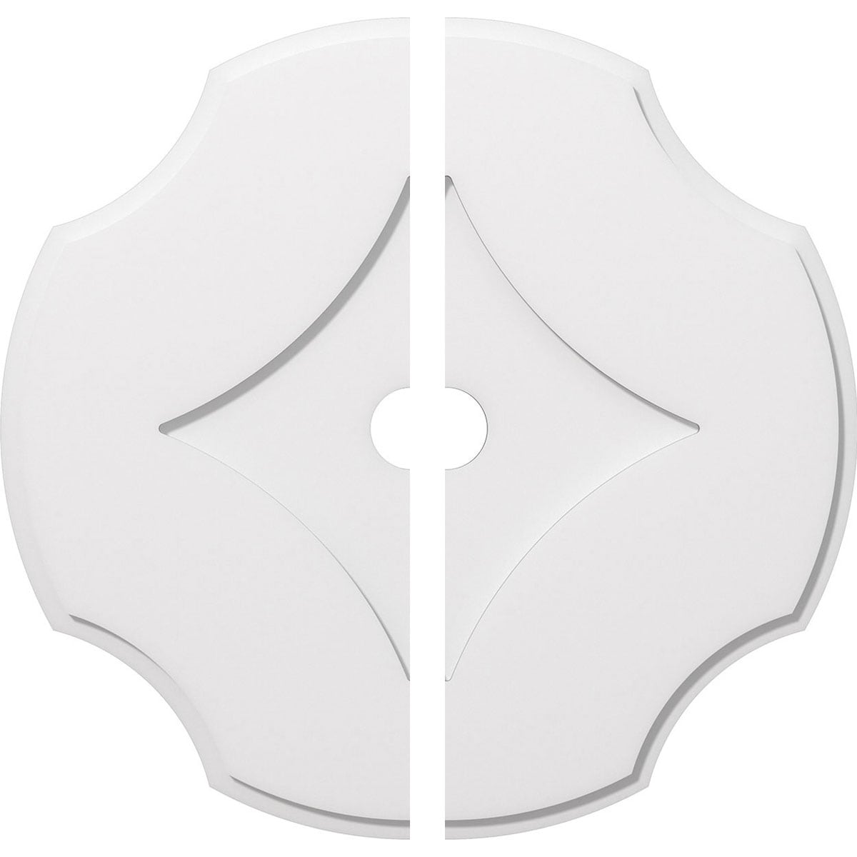 Ekena Millwork CMP30PL2-03000 Percival 30-in W x 30-in L Contemporary White PVC Split Ceiling Medallion