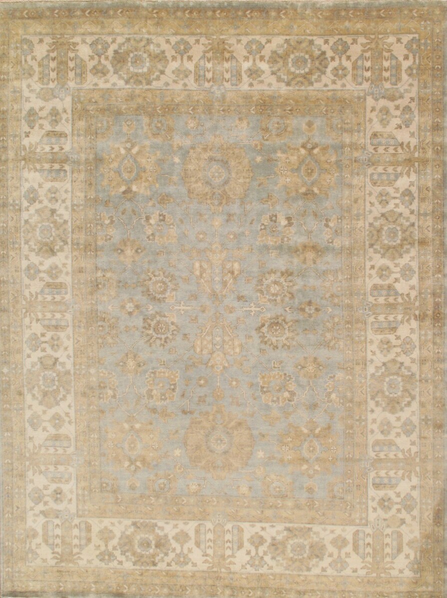 Pasargad Home Oushak 8 X 10 Wool Blue Indoor Area Rug at Lowes.com