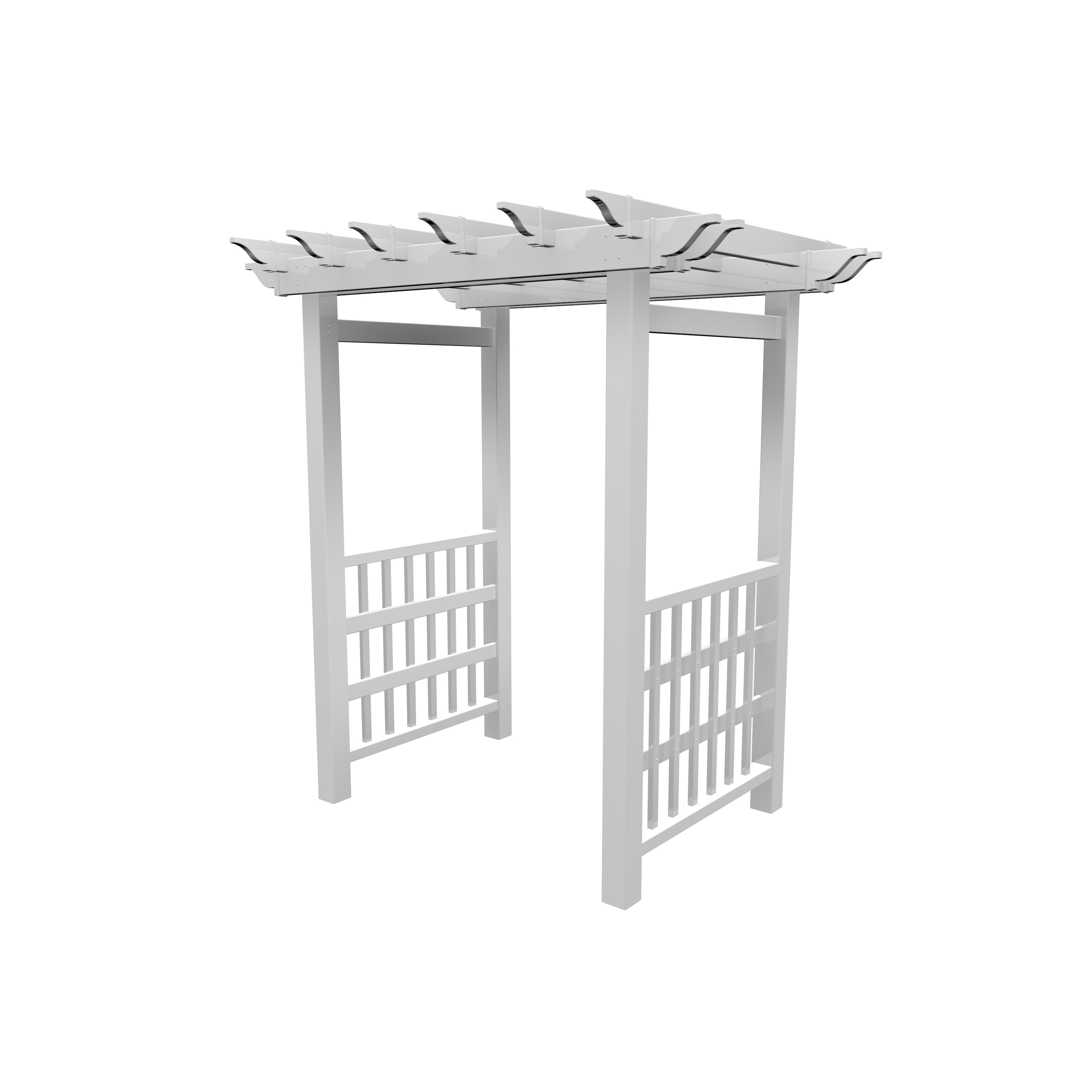 Vita VA68146 Classic 5.25-ft W x 7.62-ft H Flat White PVC Garden Arbor