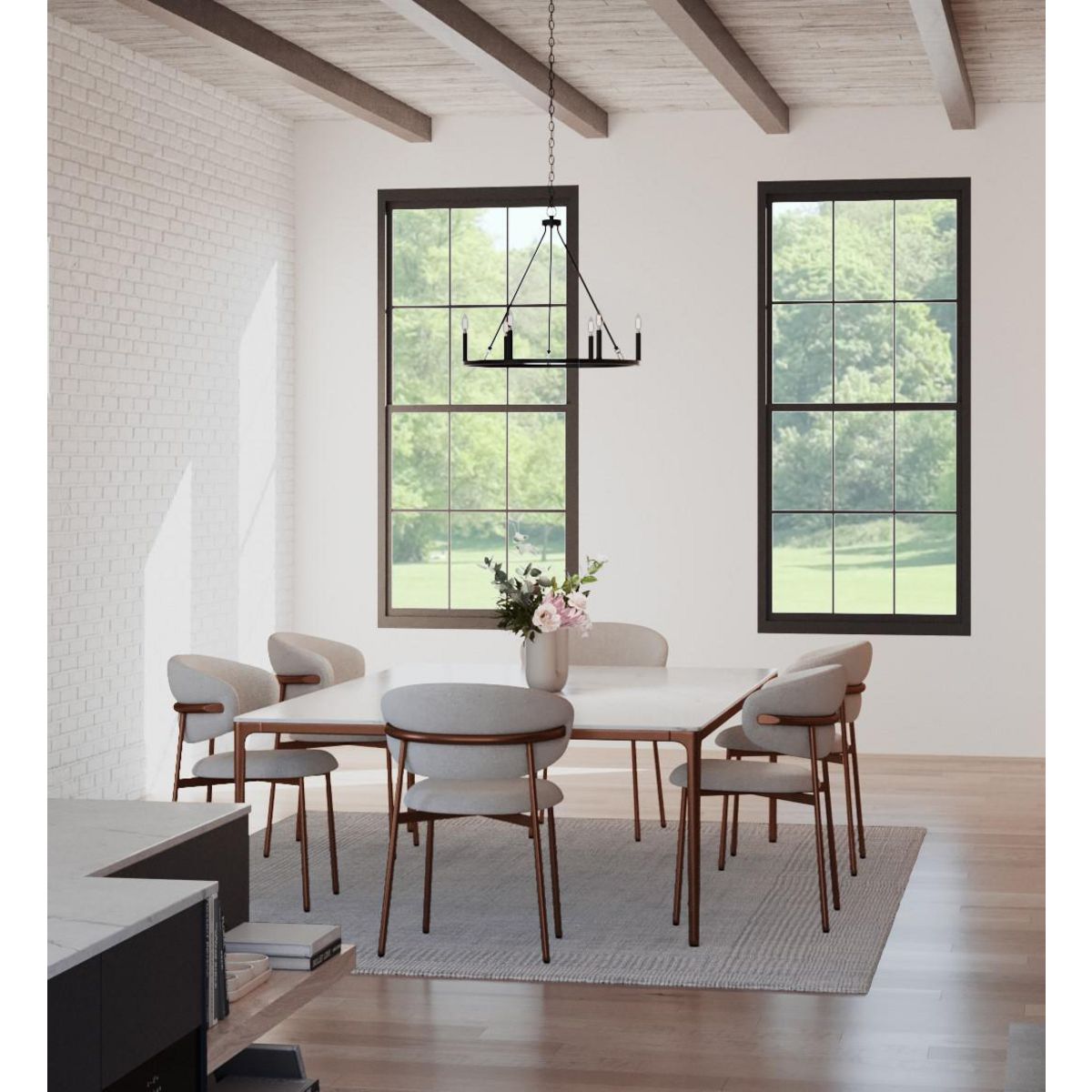 Gilliam Matte Black 6-Light Steel Chandelier