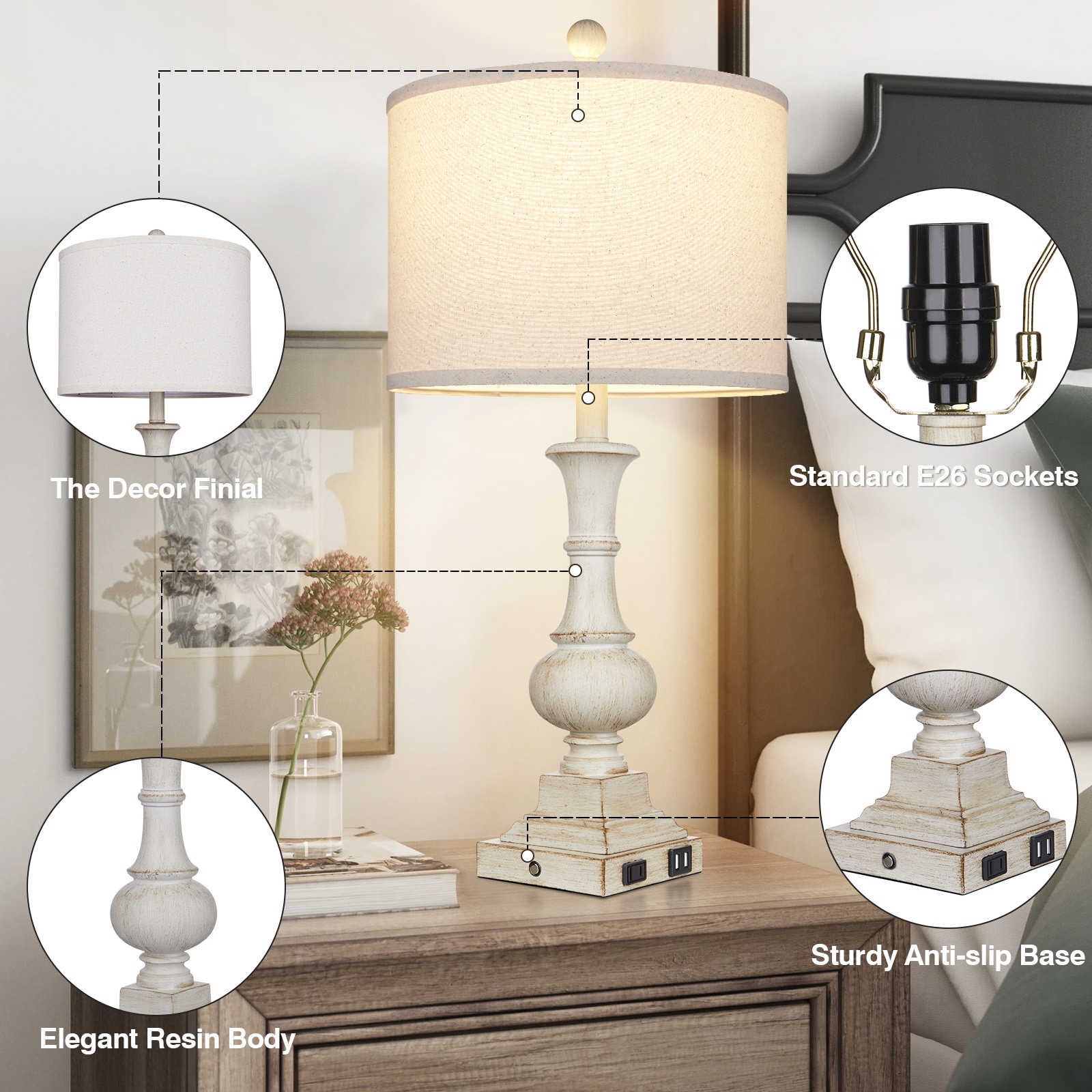 UrFurnishings TD-216 Table-Lamps - View #5