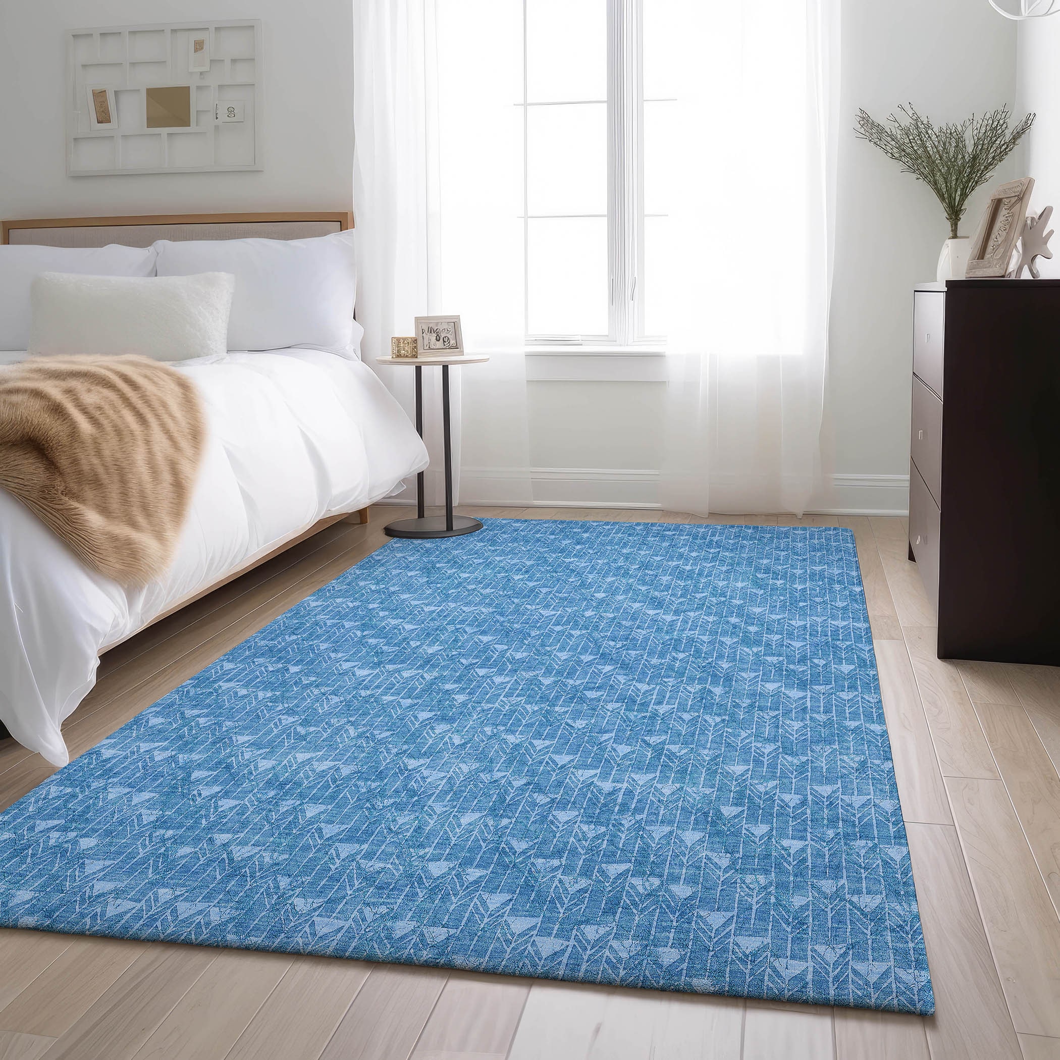 Addison Rugs AMF548BU20X30 Mayfield AMF548BU 2 x 3 (ft) Loomed Polyester Blue Rectangular Indoor Geometric Machine washable Area rug