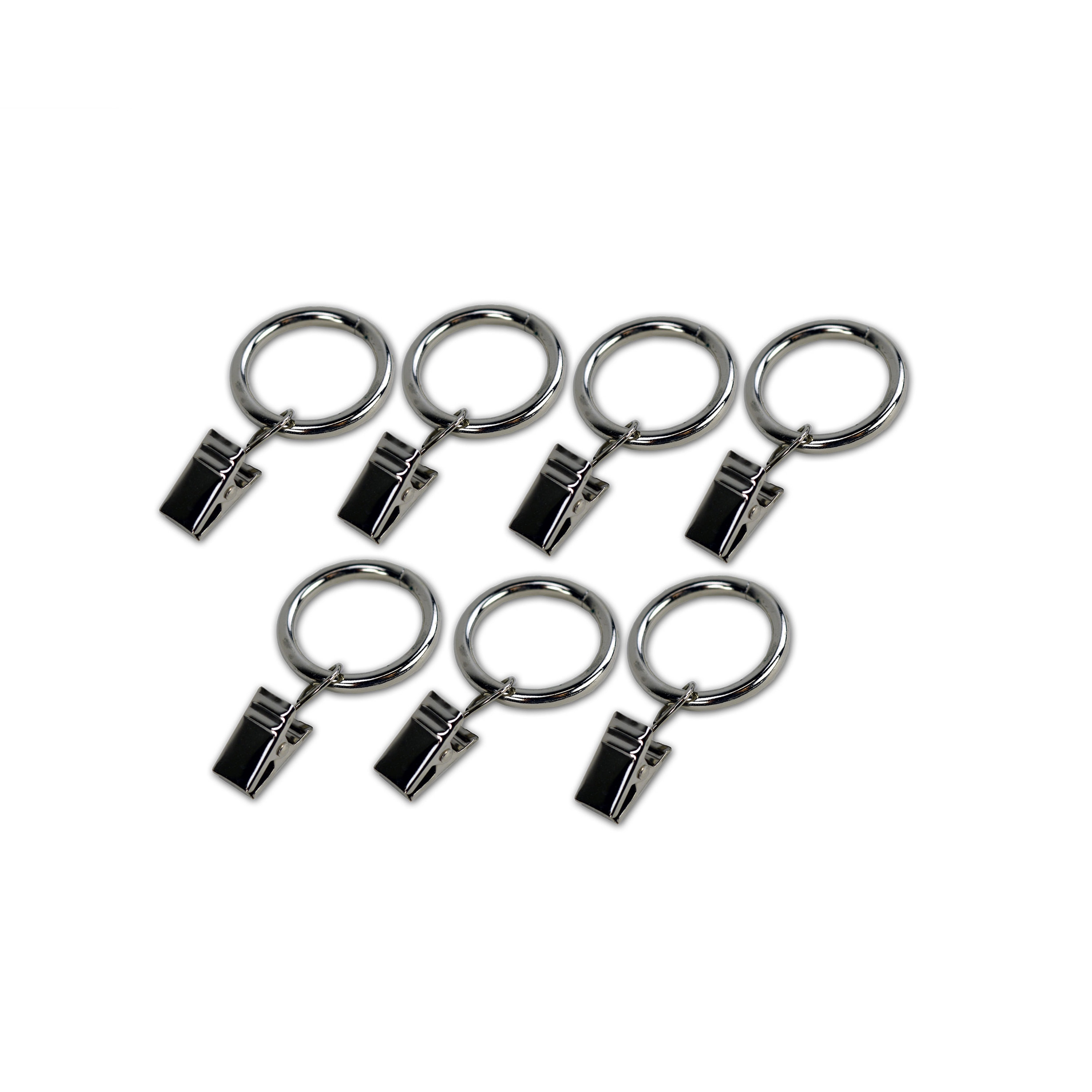 Versailles Home Fashions UR01-903 7 -Pack 0.75-in Brushed Nickel Steel Curtain ring with clip