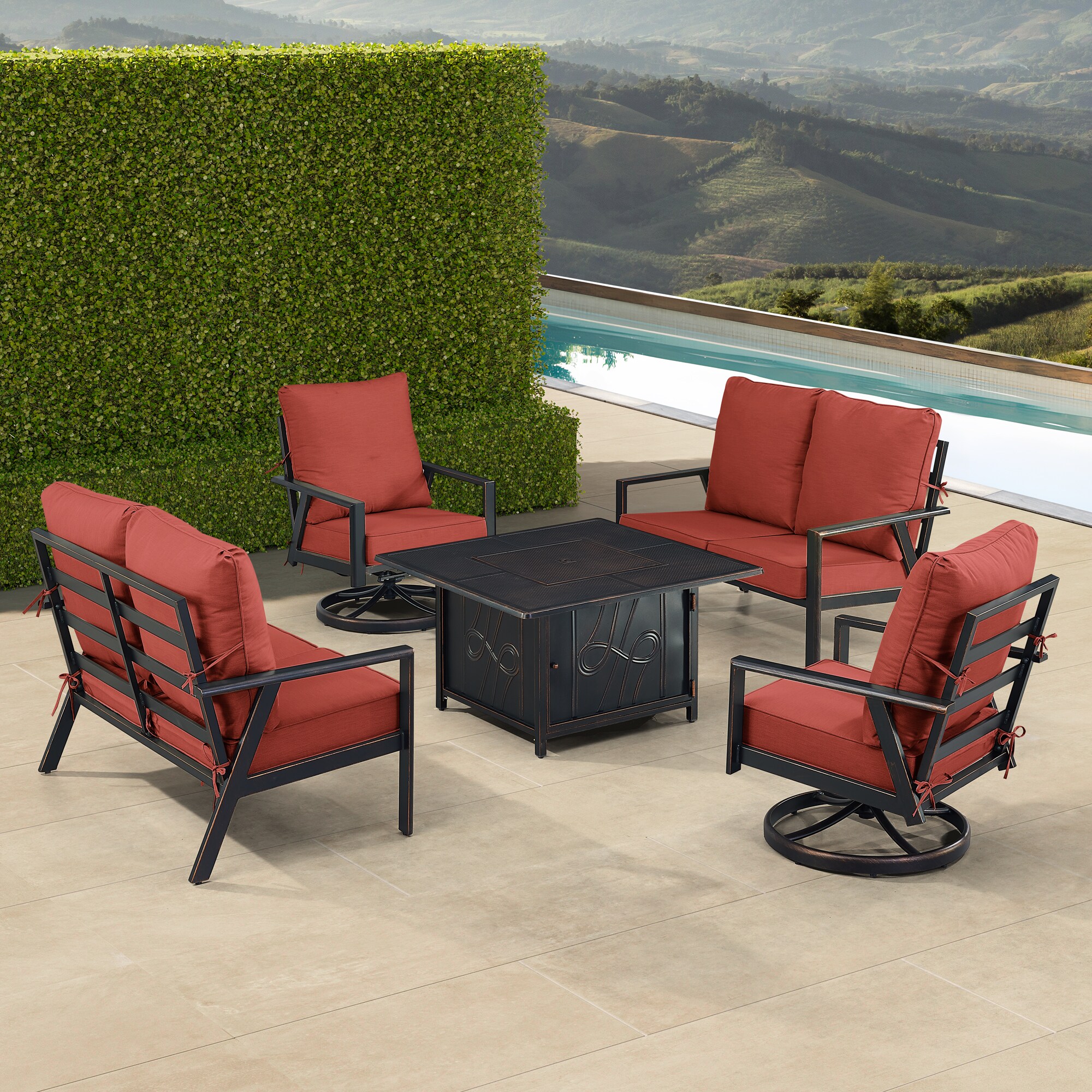 Oakland Living LUX2LS2CHREGISRDCUA Patio-Conversation-Sets - View #3
