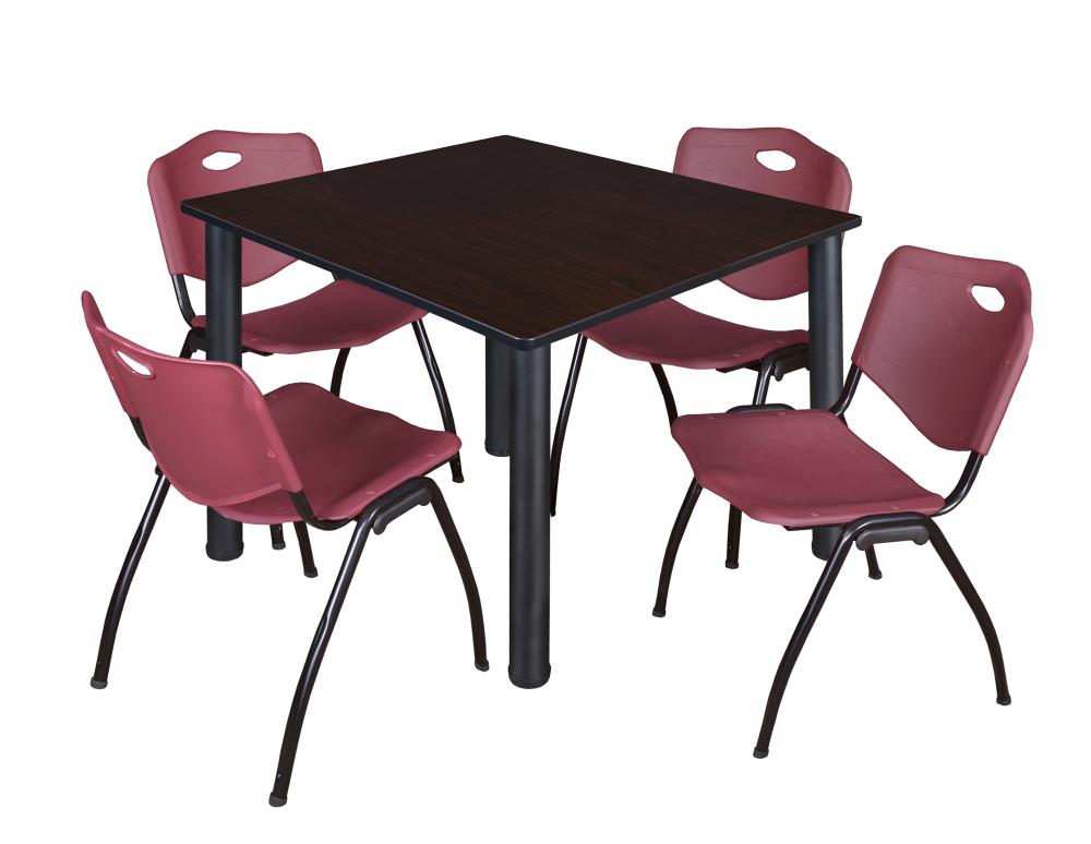 Regency TB4848MWBPBK47BY Breakroom Brown 4-Person Training Table (48-in W x 29-in H)