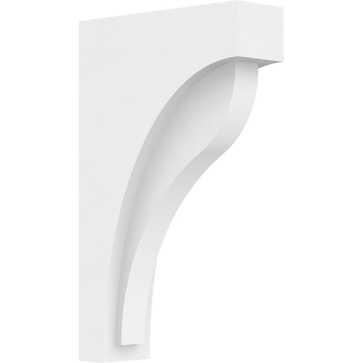 Ekena Millwork CORP02X06X10HEL 2-in x 6-in x 10-in Standard Helena Unfinished White PVC Paintable Corbel