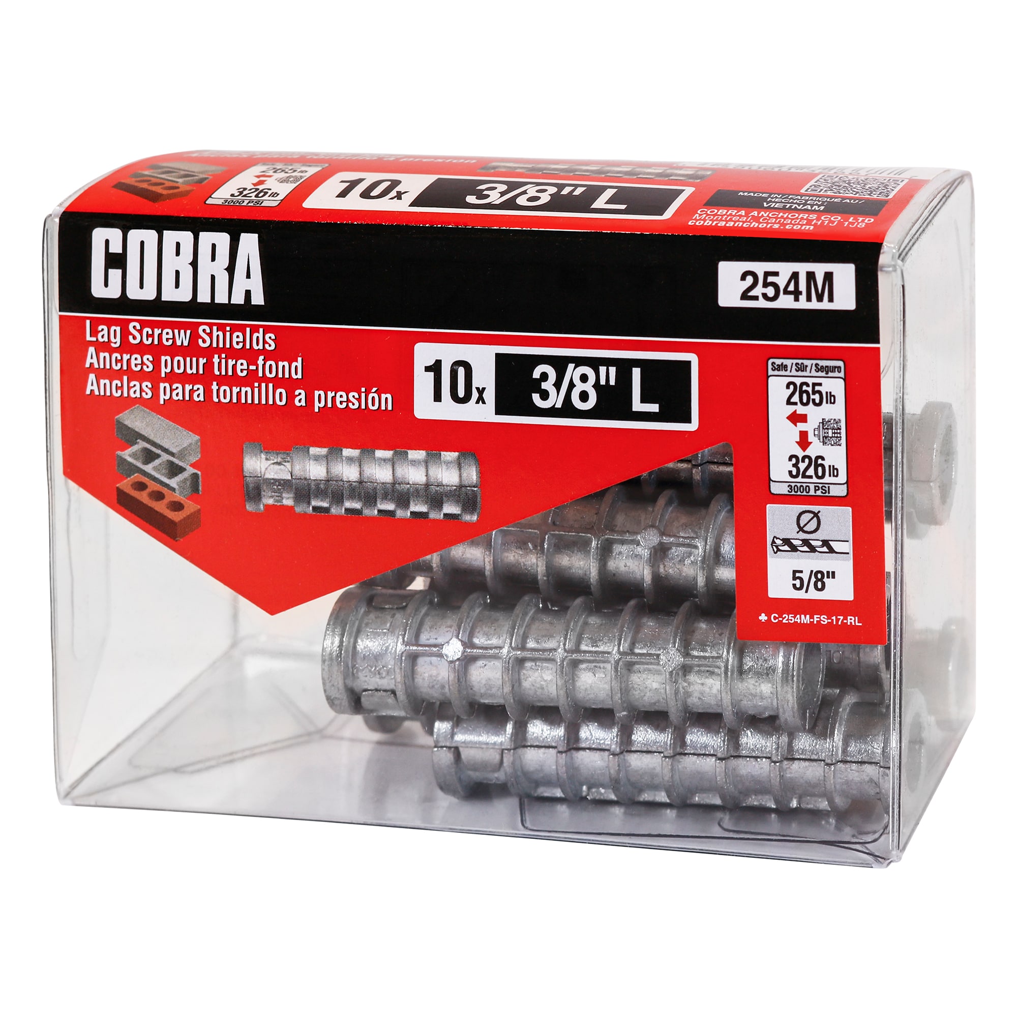 Cobra 326 Lb 38 In X 2 12 In Concrete Anchors 10 Pack In The Anchors Department At 