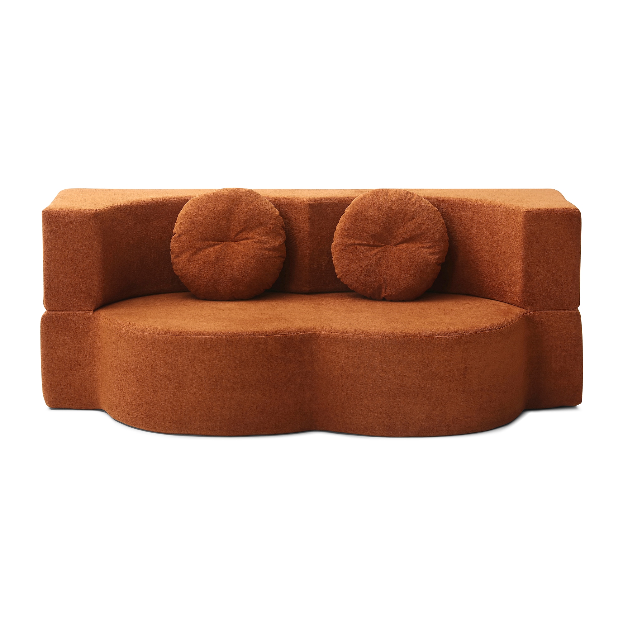 Bybafun 2 Seat Orange Casual Polyester Sofa bed