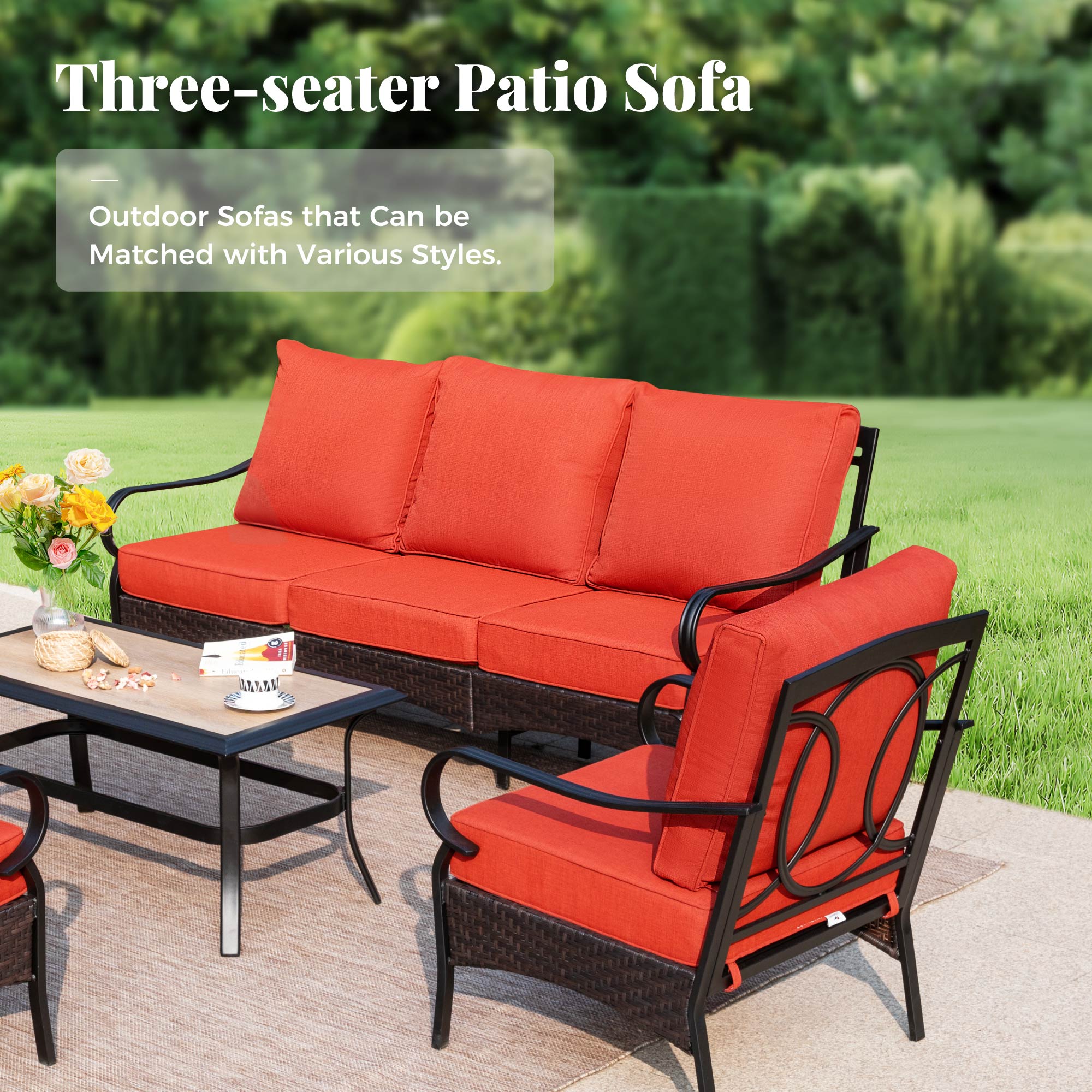 Sunshine Valley CR001-09-5-GS103-RD Patio-Conversation-Sets - View #2