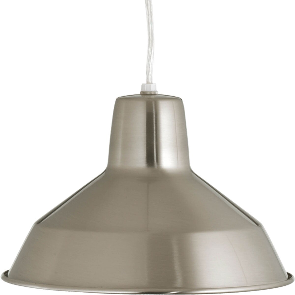 Progress Lighting P5087-09 Metal Shade 1 -Light Brushed Nickel Farmhouse Bell Medium Hanging Pendant light