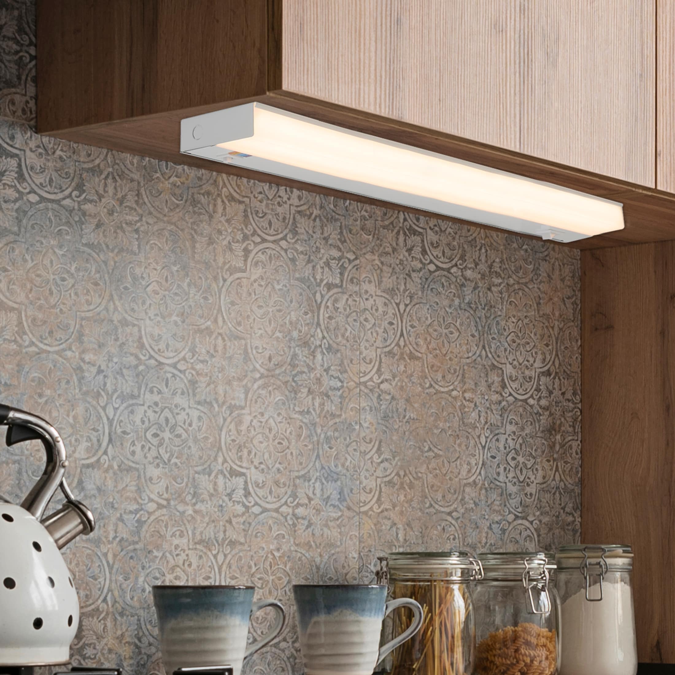 12" White Gloss LED Under Cabinet Light with Color Changing