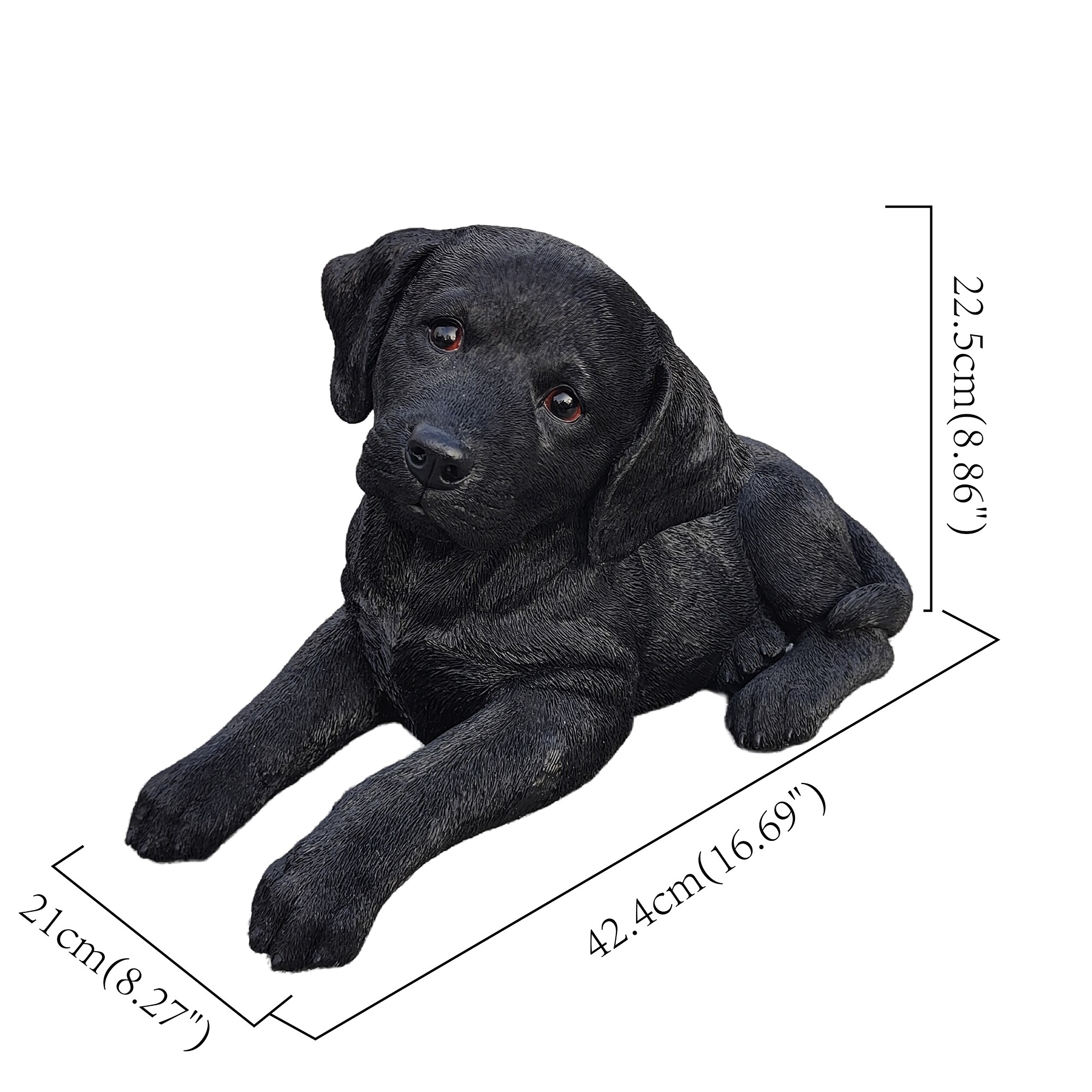 Hi-Line Gift 8.86-in H x 8.27-in W Black Dog Garden Statue in the