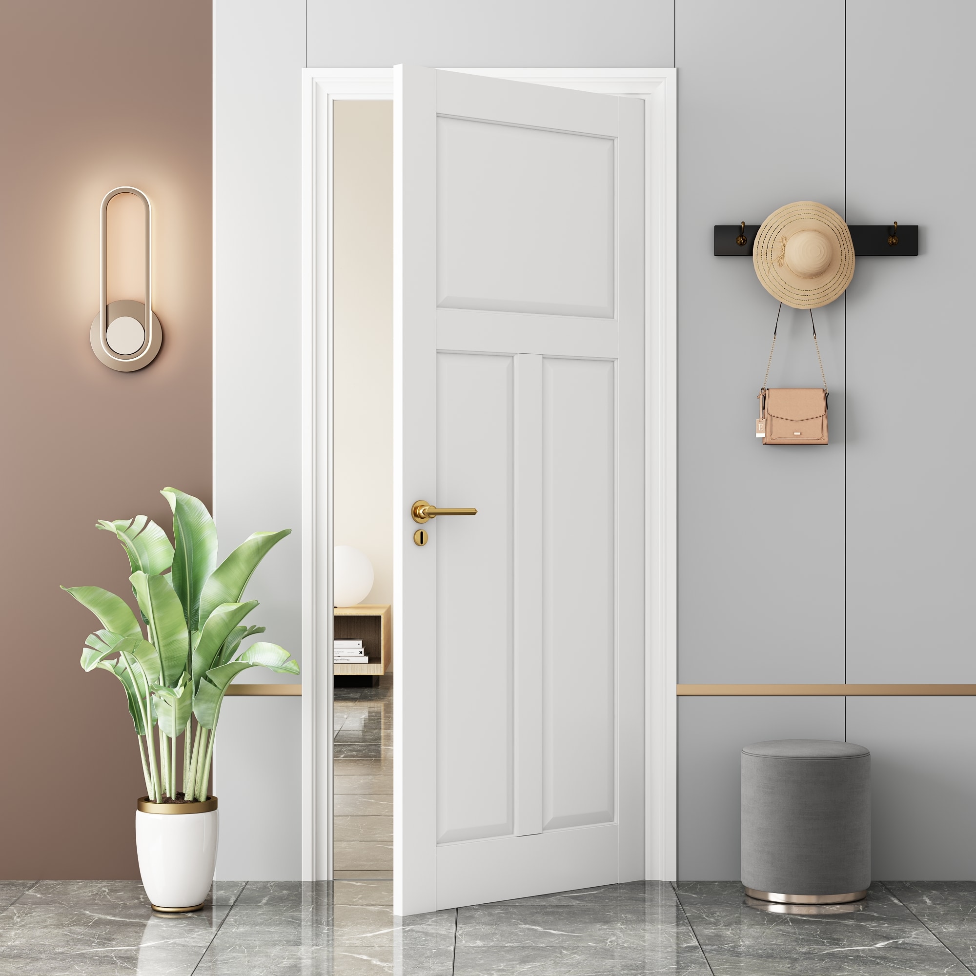 PexFix 30-in W x 80-in H Slab Door Paintable French Interior Door Panel ...