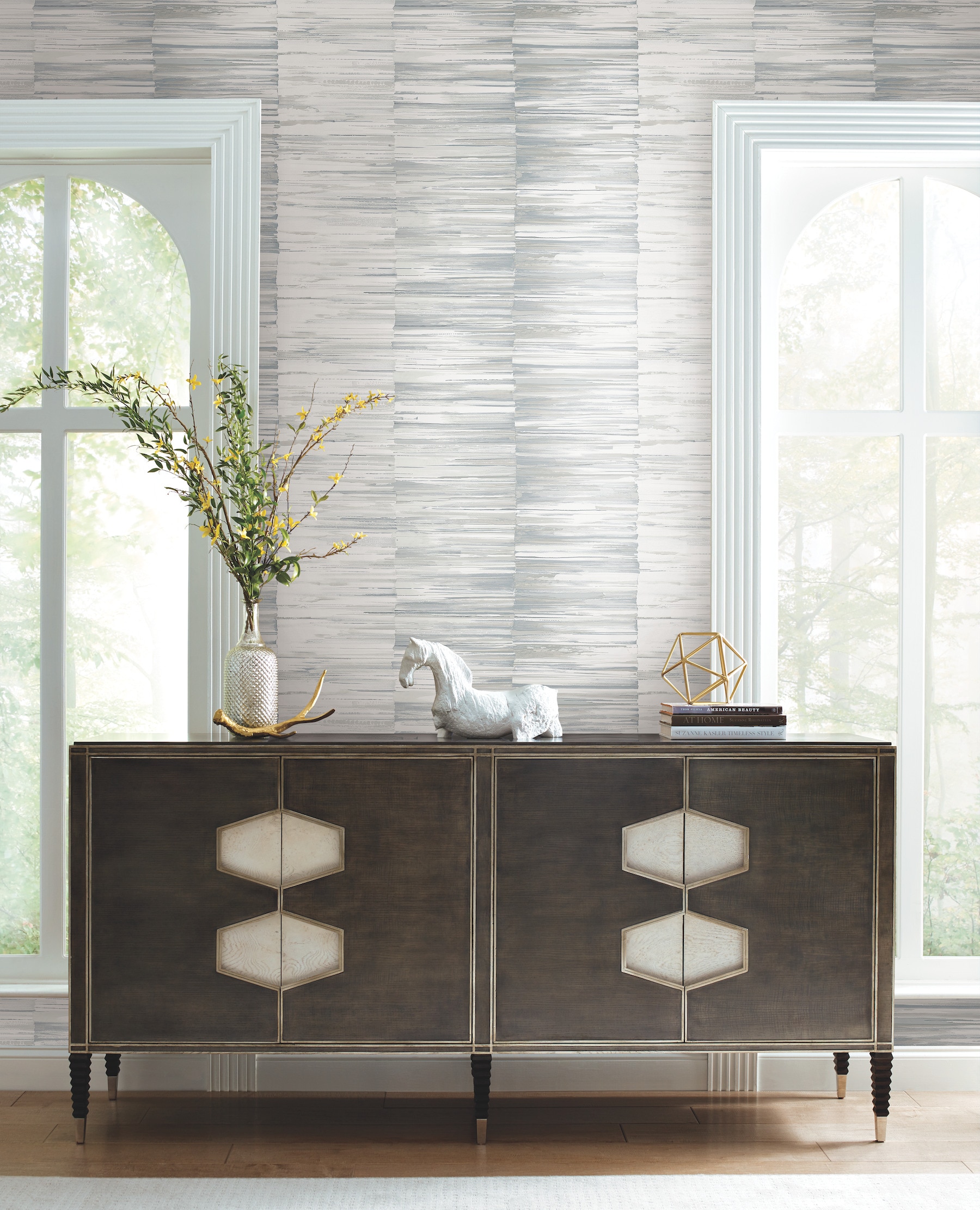 York Wallcoverings OS4238 Modern Nature 2nd Edition 60.8-Sq. Feet Gray Non-woven Abstract Unpasted Wallpaper