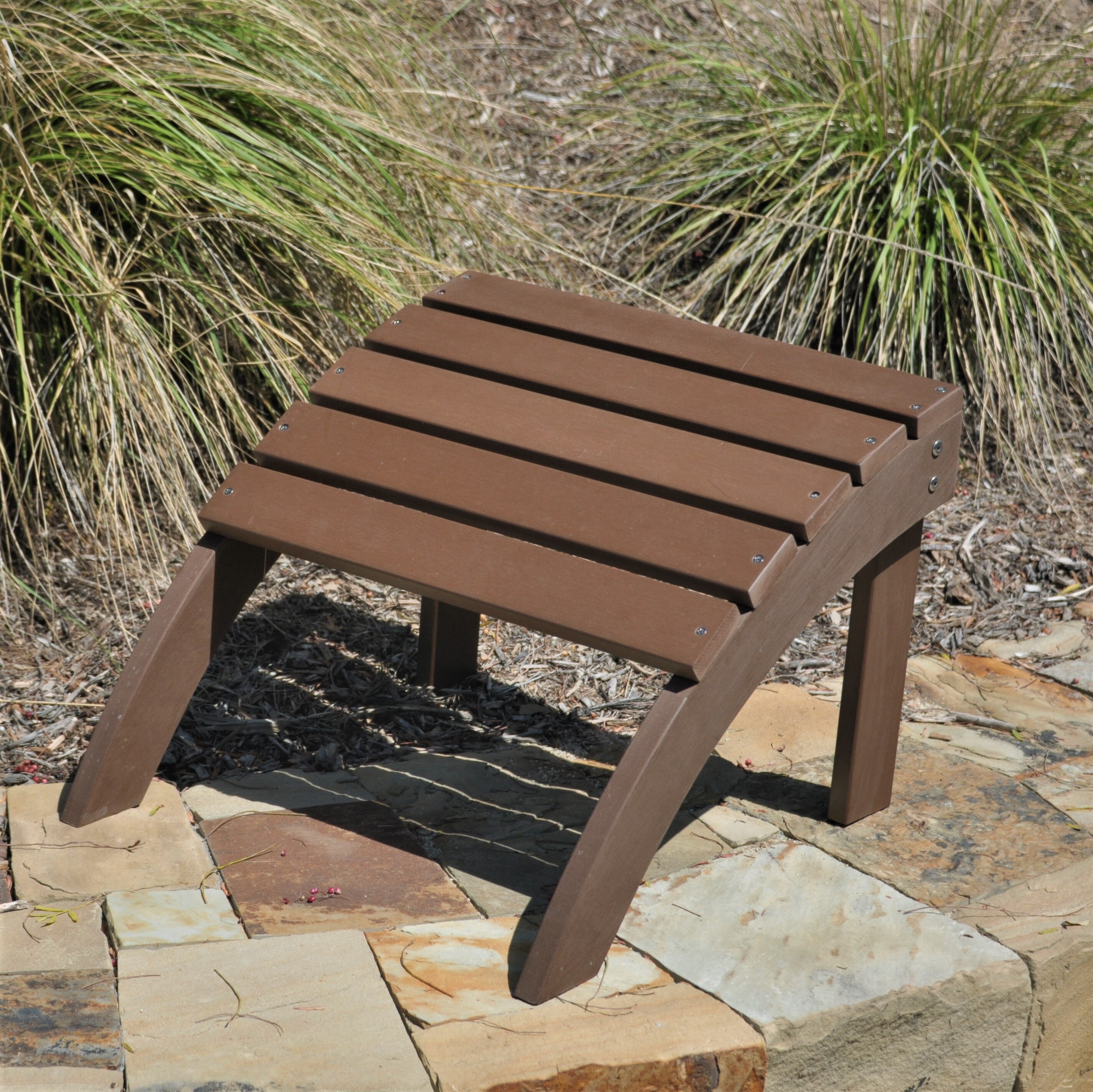 plastic adirondack ottoman brown