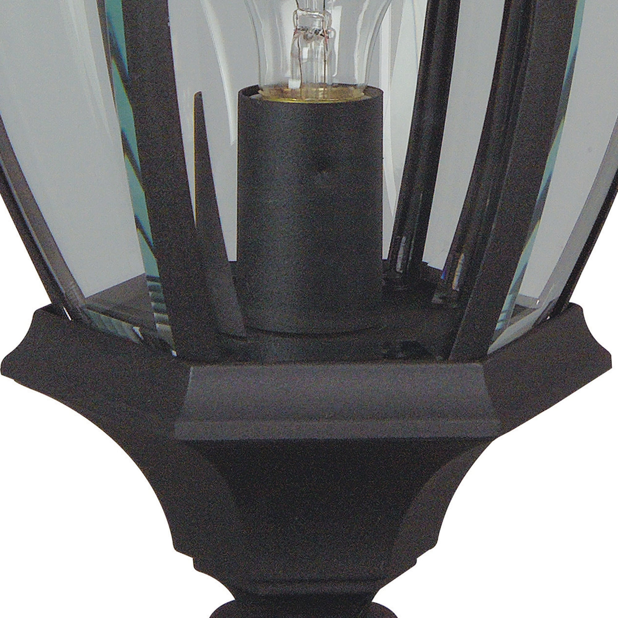 Matte Black Traditional Outdoor Lantern with Clear Glass Shade