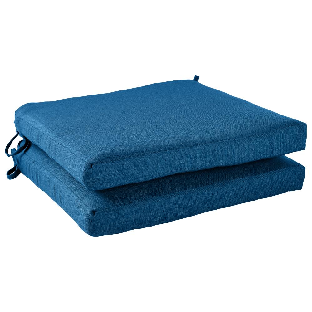 Haven Way 18-in x 18-in 2-Piece Medium Blue Patio Chair Cushion in the ...