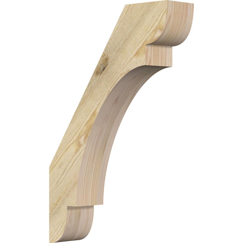 Ekena Millwork BRC04X16X24OLY00RDF 4-in x 16-in x 24-in Douglas Fir Unfinished Wood Olympic Rough Sawn Knee Brace