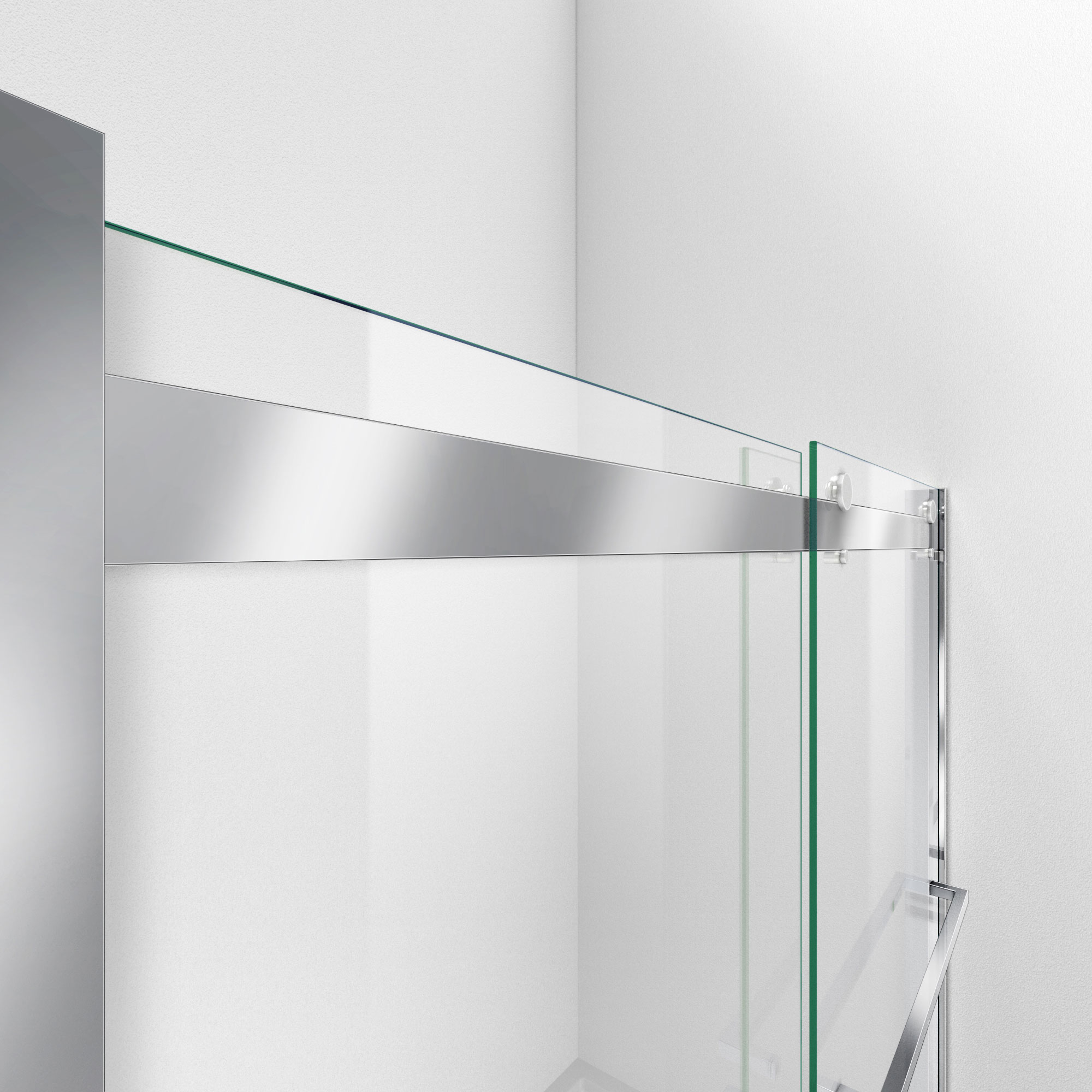 Essence-H 56-60" Chrome Semi-Frameless Sliding Shower Door