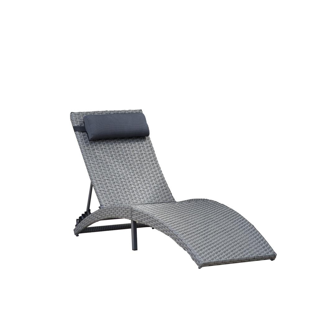 International Home Atlantic Wicker Powder Coating Metal Frame Stationary Chaise  Lounge Chair(S) With Gray Sling Seat In The Patio Chairs Department At Lowes .Com